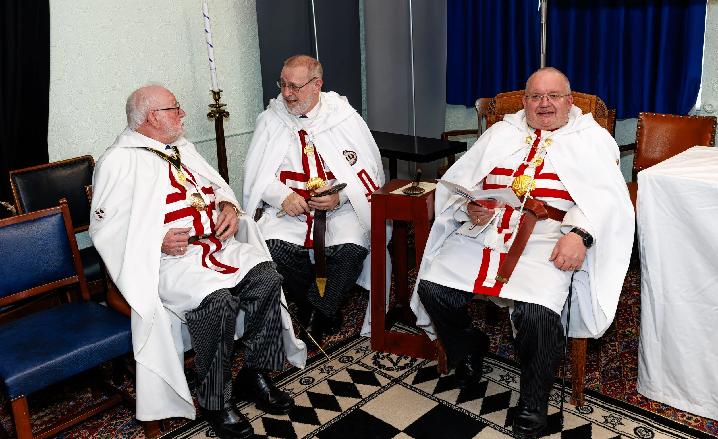 Sir Andrew, Sir Allan & Sir James relaxing just before the start of the meeting