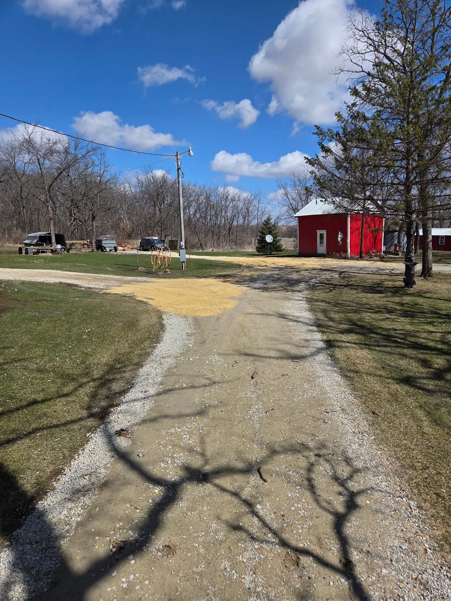 Filled low spots in driveway