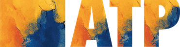 Das Bild zeigt das ATP-Logo mit bunten, künstlerisch gestalteten Farbklecksen im Hintergrund.
