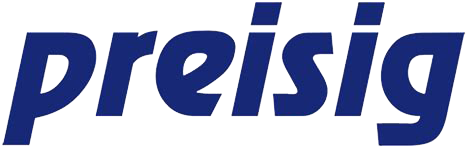 Logo mit dem Wort 'preisig' in blauer Schrift.