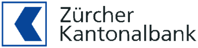 Logo der Zürcher Kantonalbank mit blauer Pfeilform und schwarzem Text
