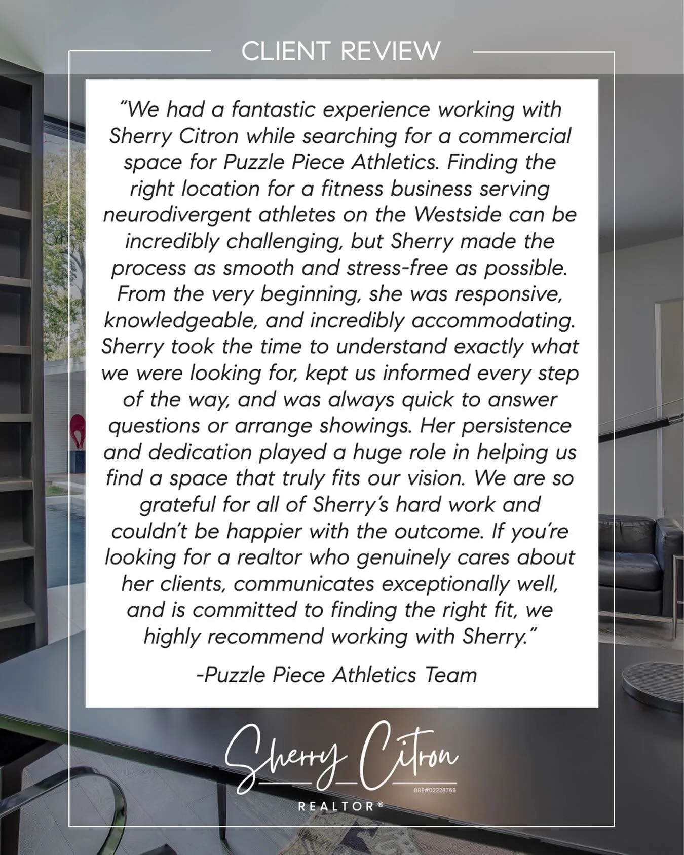 There&rsquo;s nothing I love more than helping my clients find the right space for their vision! And this review from the Puzzle Piece Athletics team truly means so much to me. ❤️

Finding the perfect commercial space can be a challenging process, es