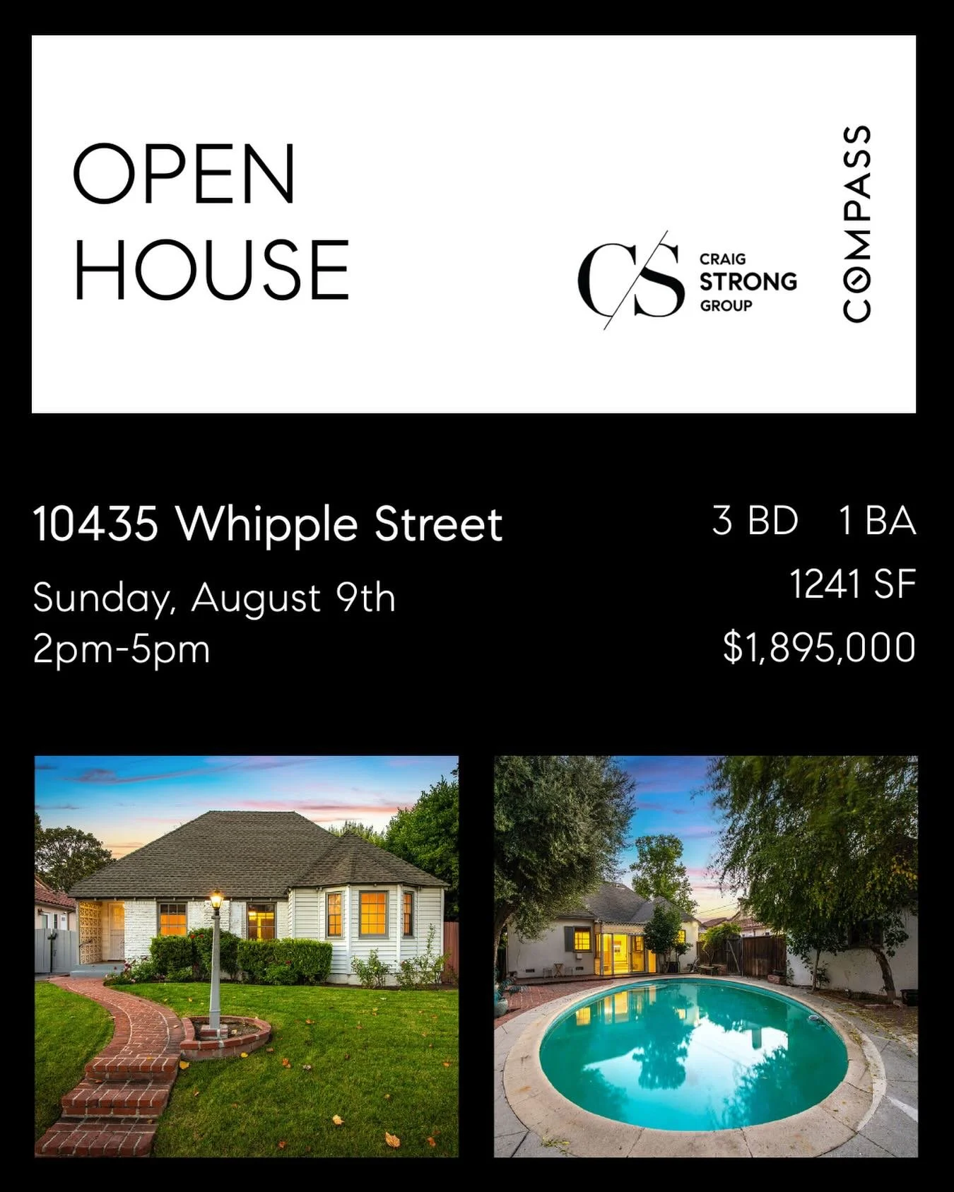 🏡 OPEN HOUSE! 🏡

10435 Whipple St, Toluca Lake
Sunday August 9th 2pm - 5pm

Now at $1,985,000
3 Bed | 1 Bath | $1,241 Sq Ft | 6,555 SF Lot

Nestled in the highly desirable Toluca Lake neighborhood, this prime property offers a rare opportunity on o