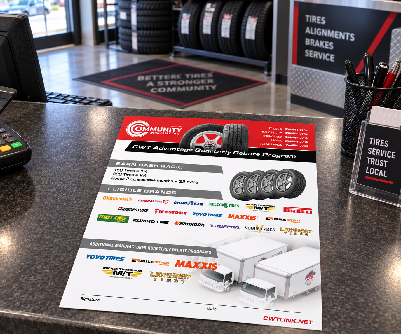 Flyer promoting rebate program.
