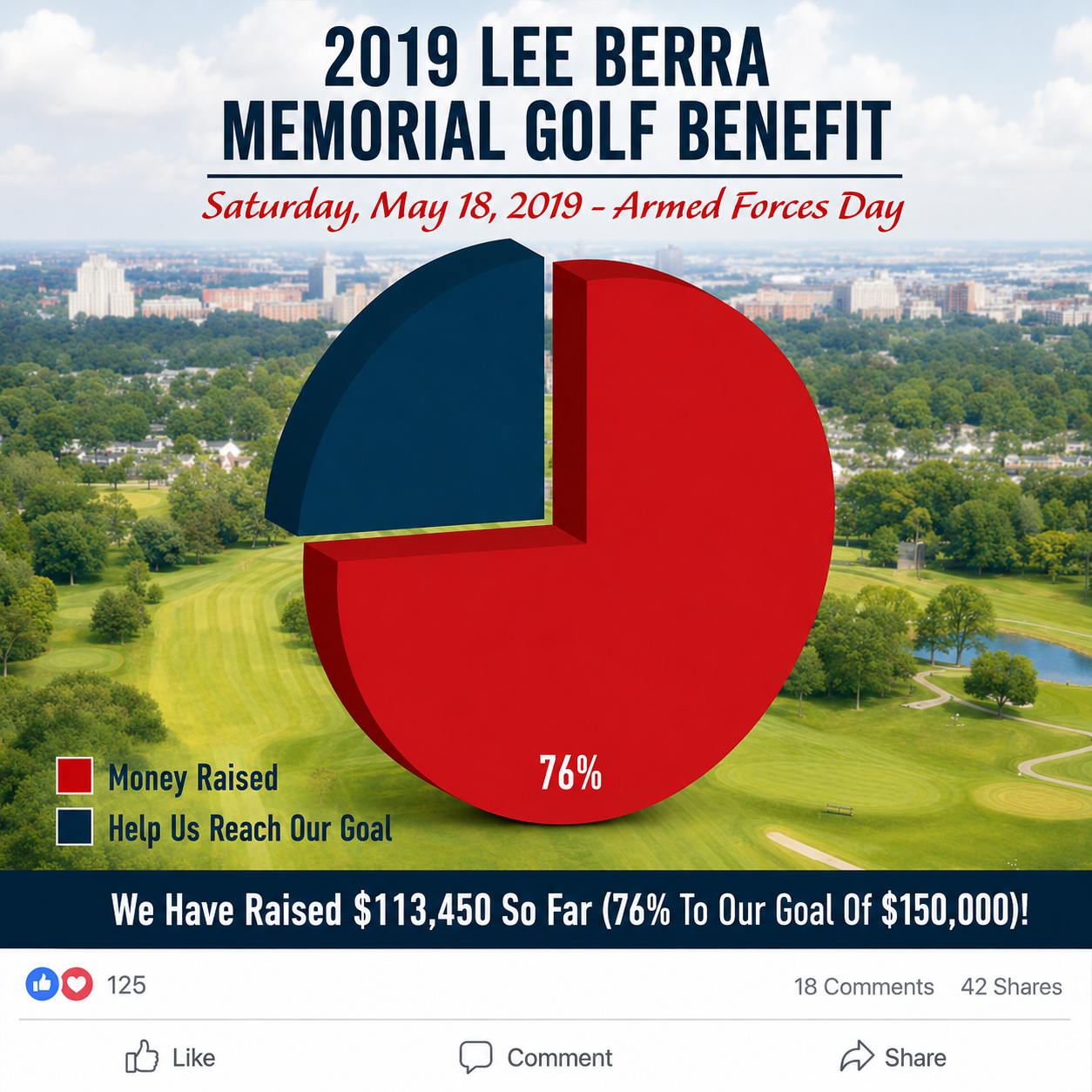Social media fundraising campaign graphic.