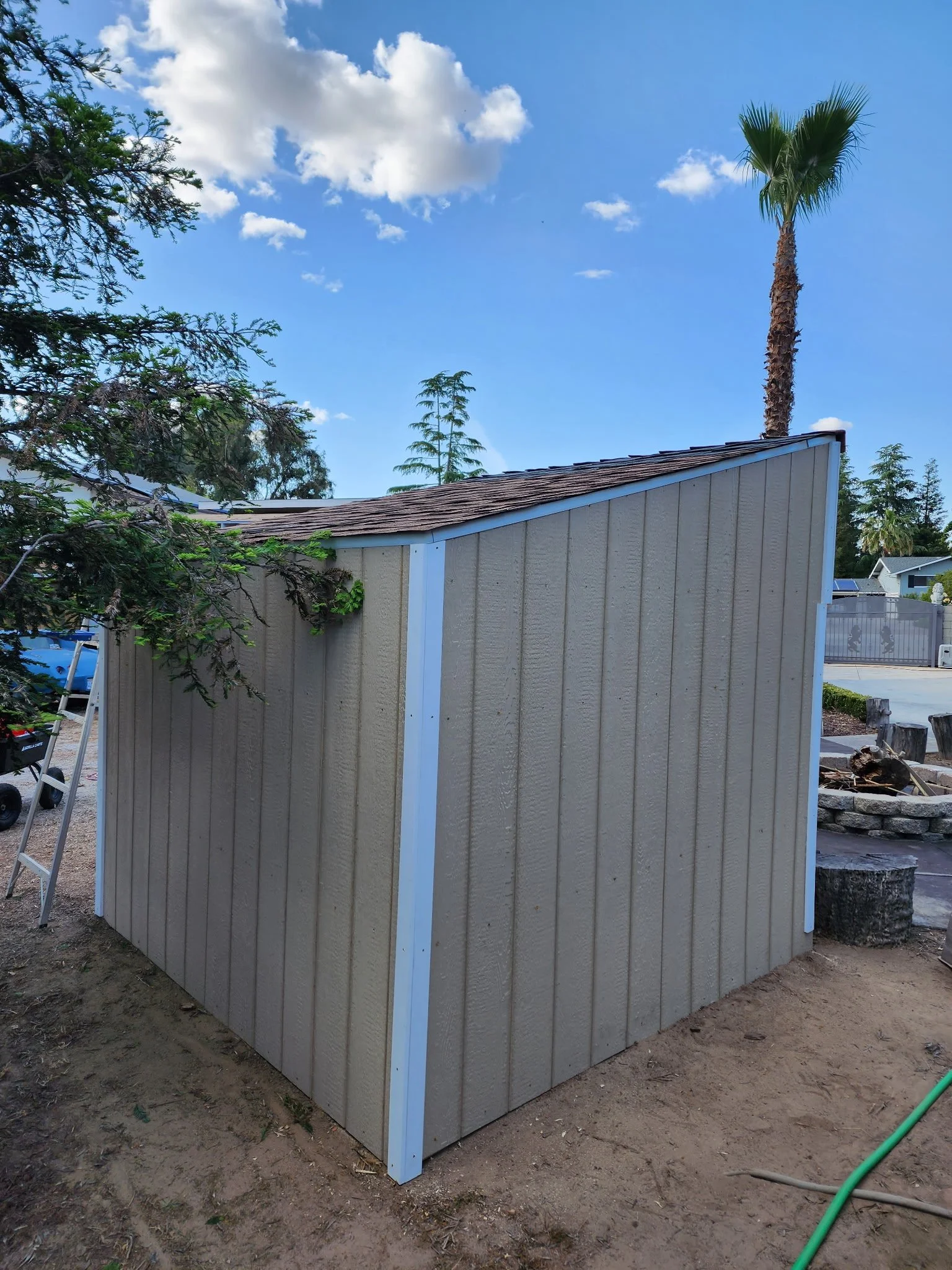 Customer Wood Shed & Fire Pit