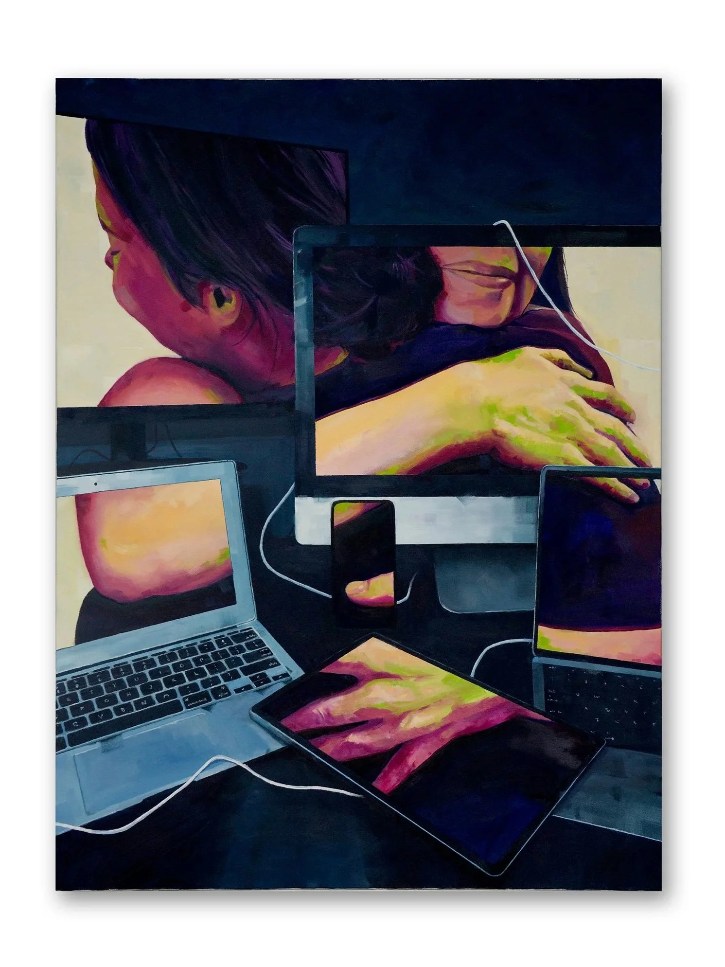 Unstable Connection, 2026, Oil on Canvas, 40" x 30"