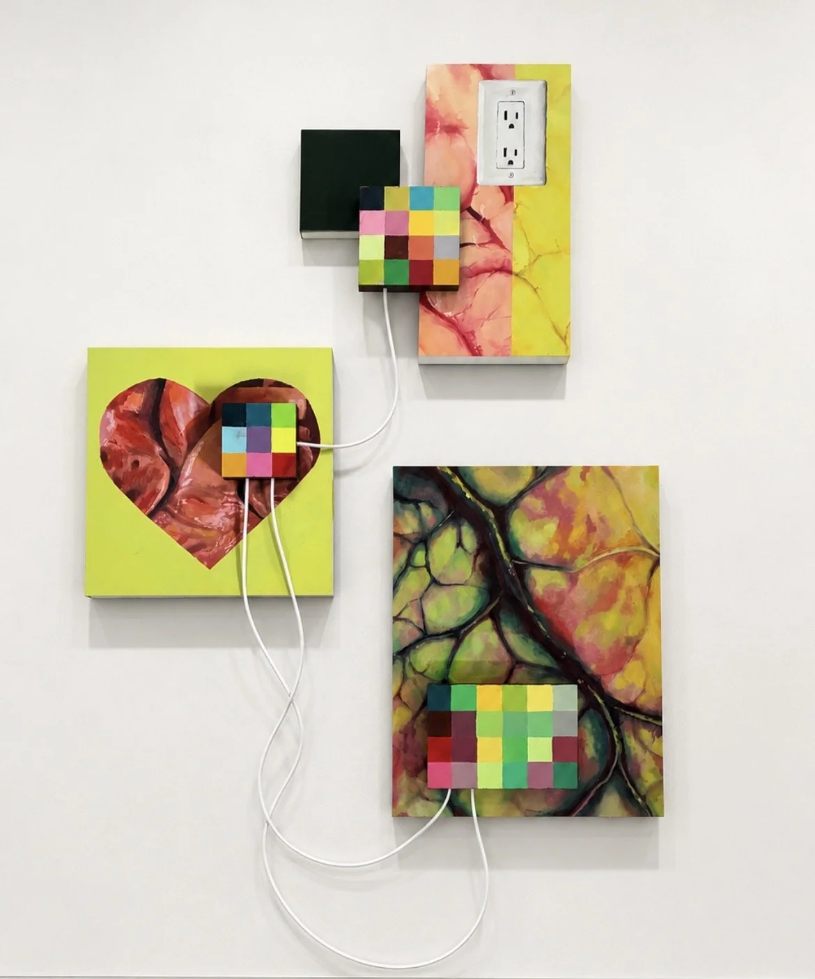 Living Extensions, 2026, Acrylic and Oil on Panel, 35" x 25"
