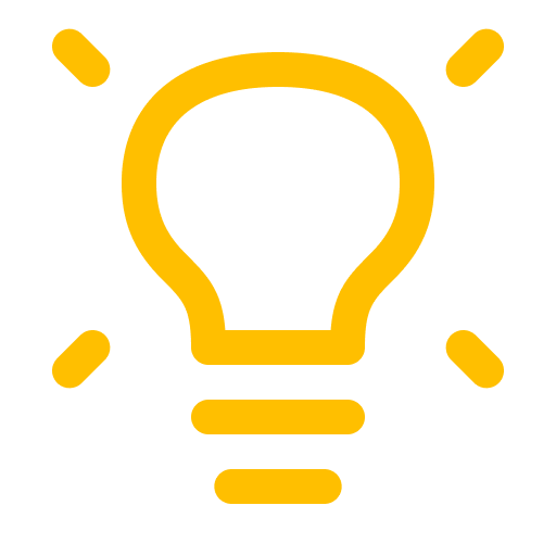Yellow lightbulb icon on a black background.