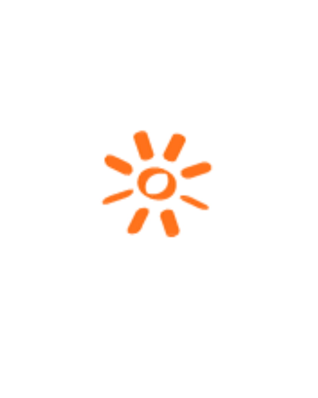 Orange flower with eight petals on a black background.