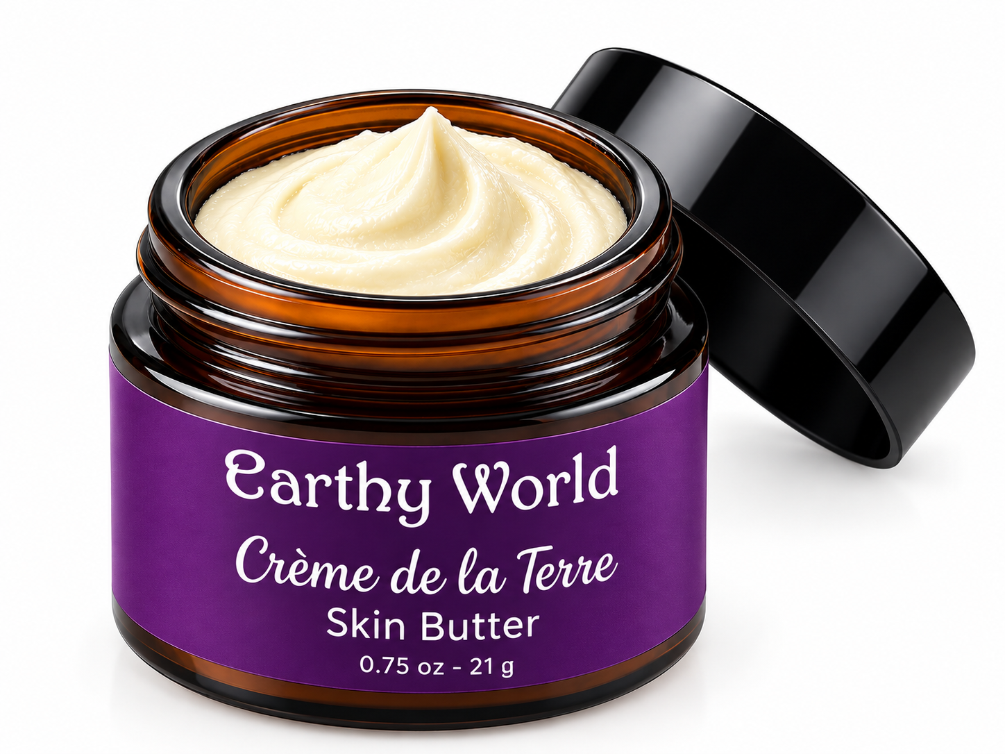 Open jar of whipped plant-based body butter