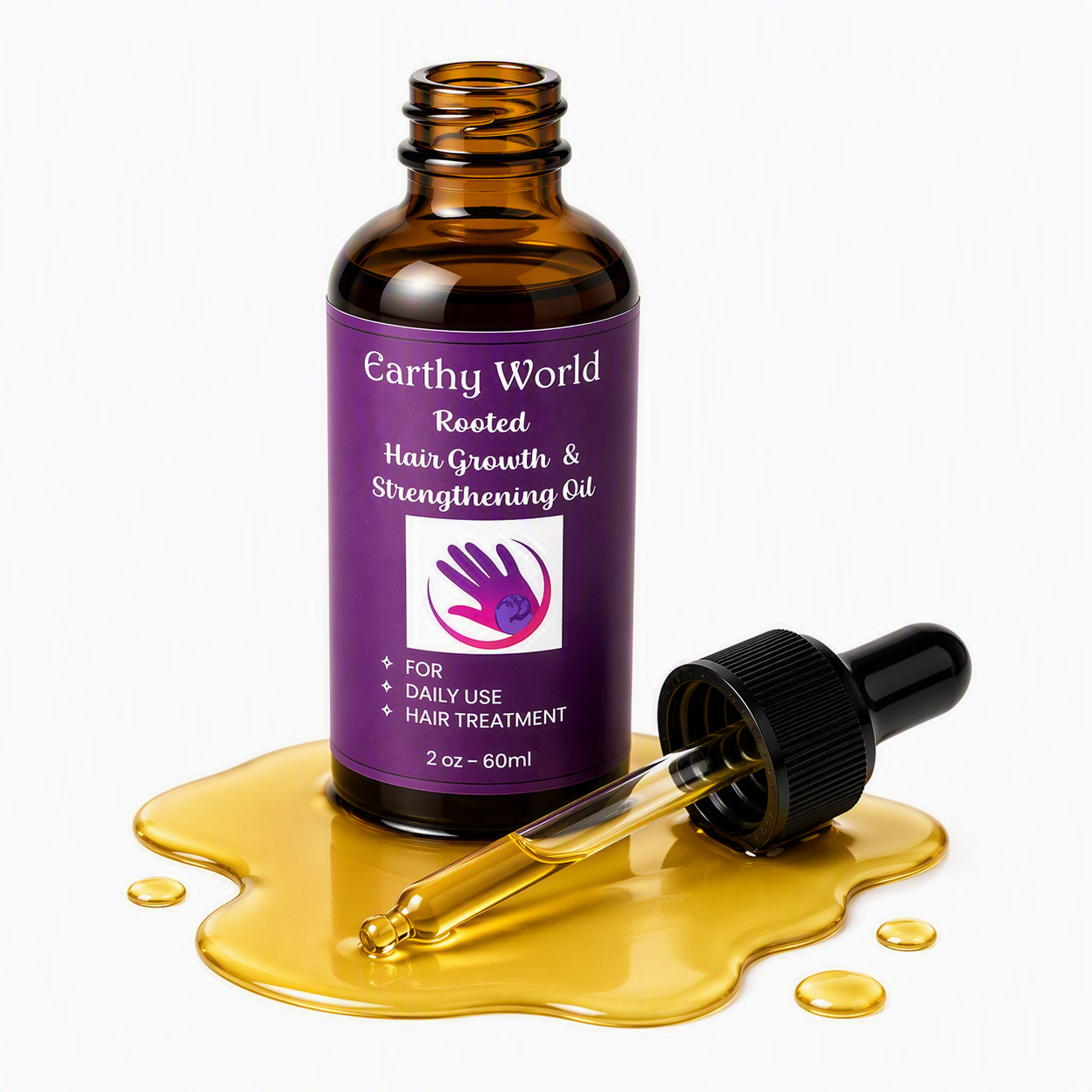 Rooted Hair Growth & Strengthening Oil- 2 Oz