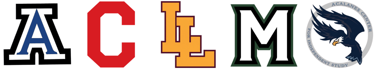 High School Logos of Acalanes Campolino Las Lomas Miramonte and Center for Independent Study