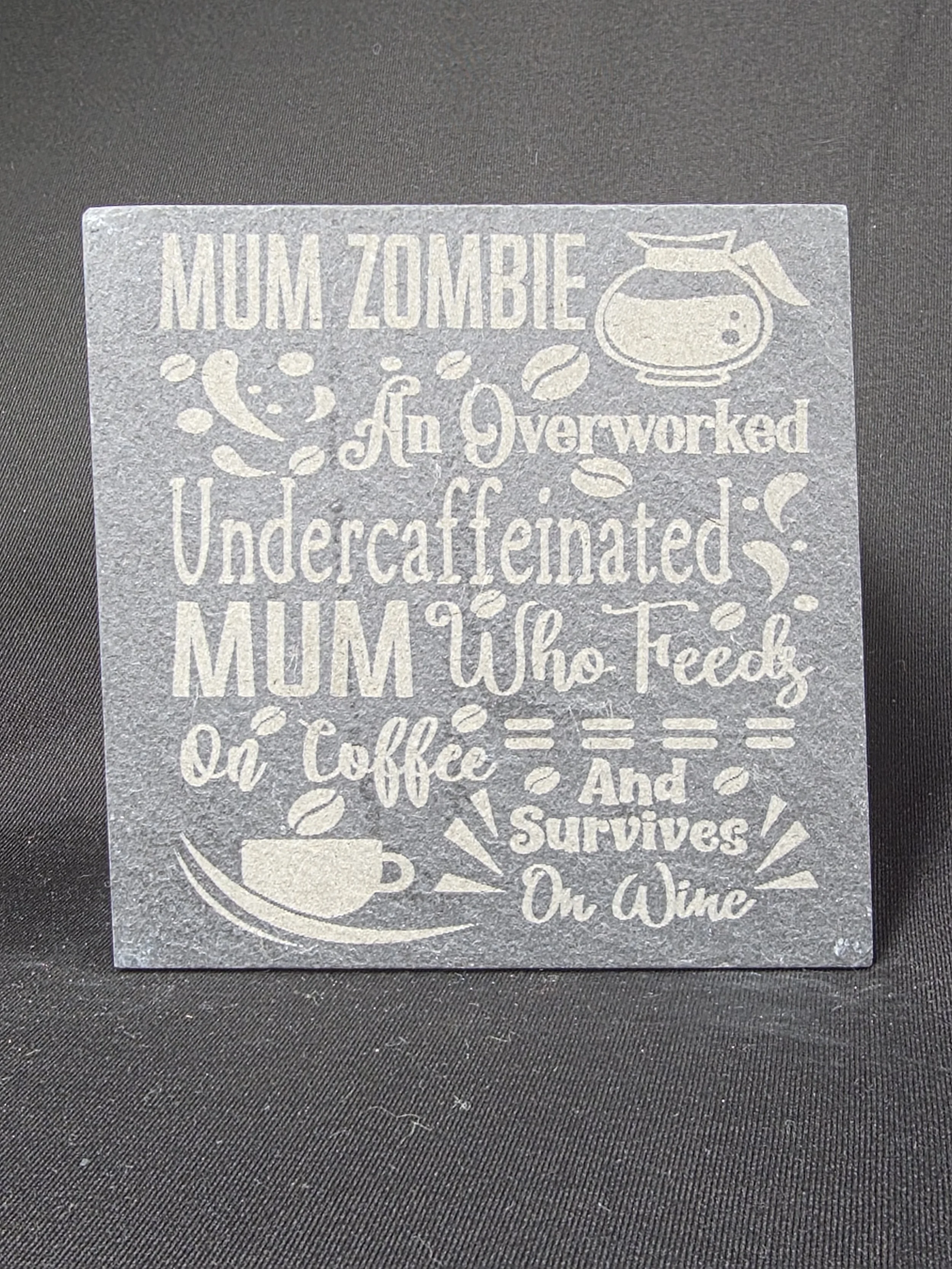 Mum Zombie Slate Coaster