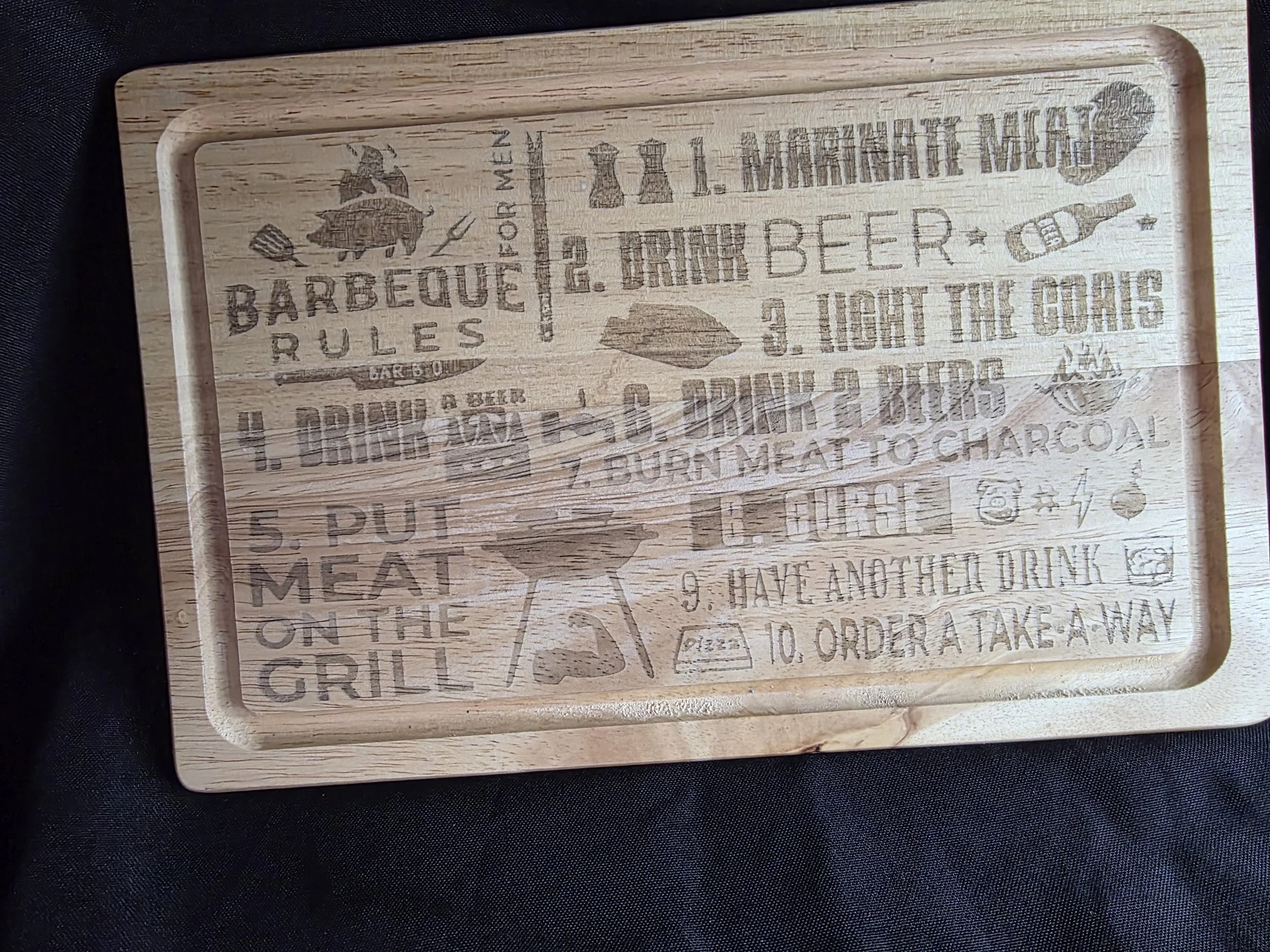 Barbecue Rules Wooden Chopping Board