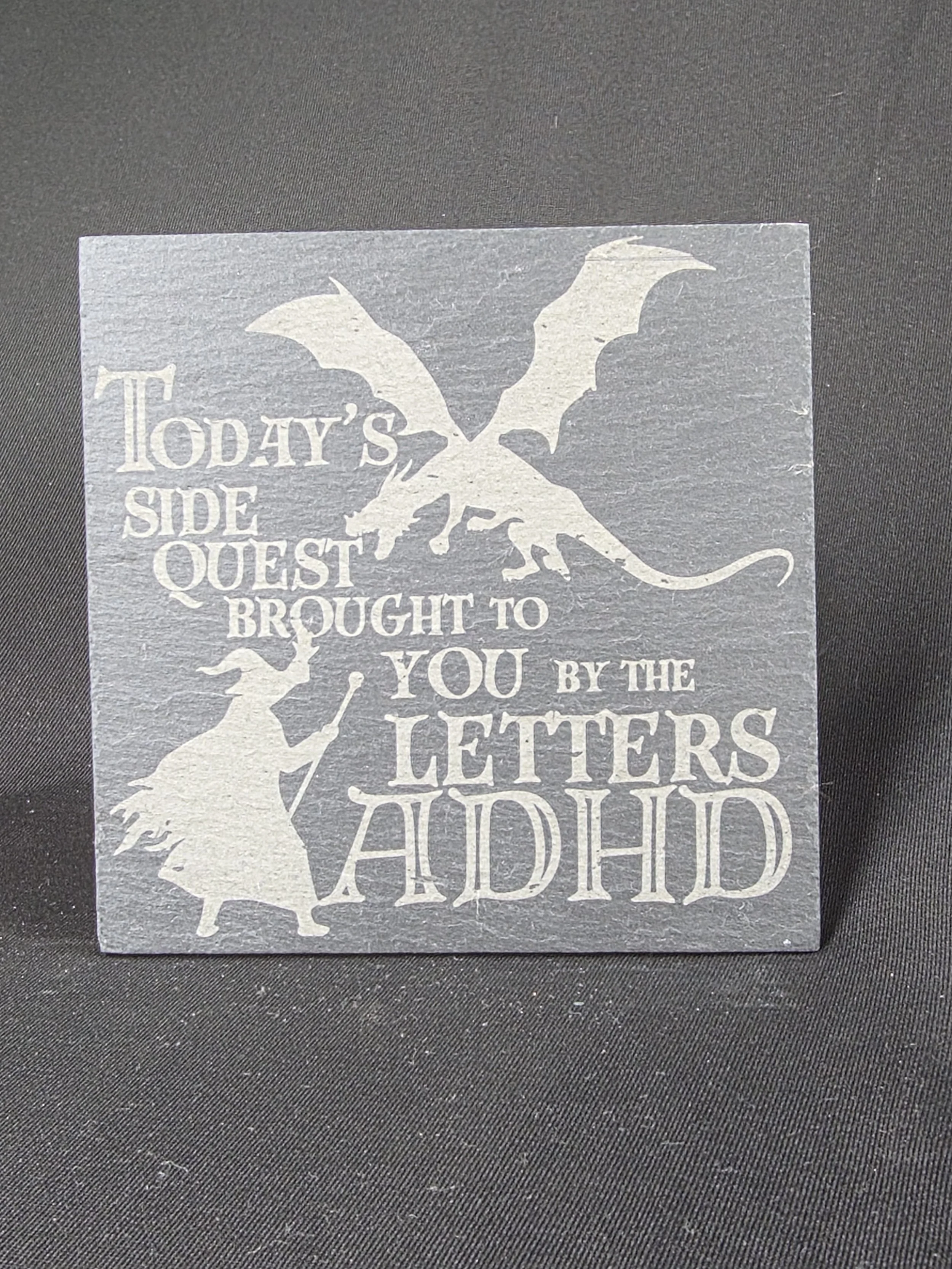 AuDHD Side Quest Slate Coaster