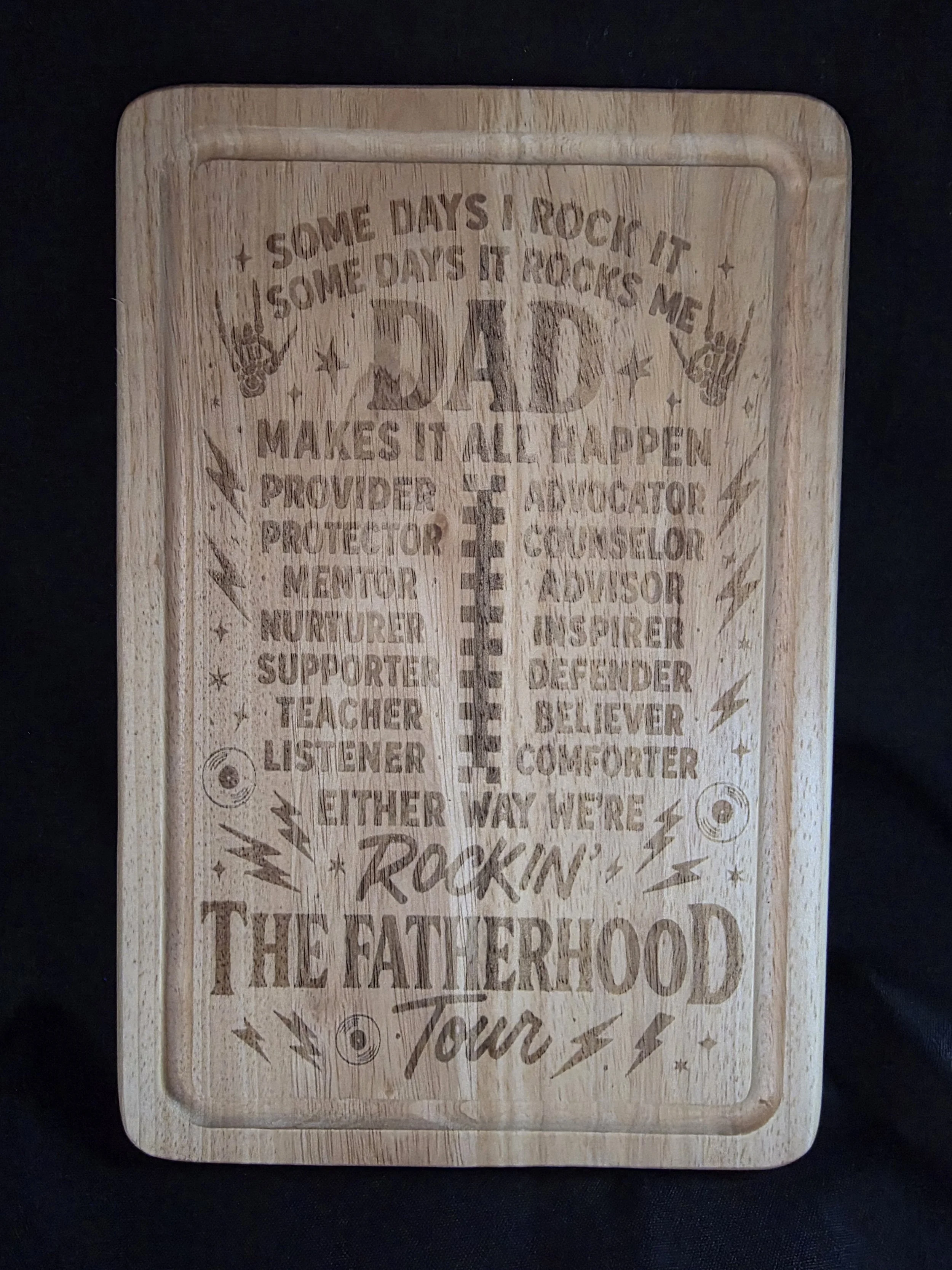 Fatherhood Tour Wooden Chopping Board