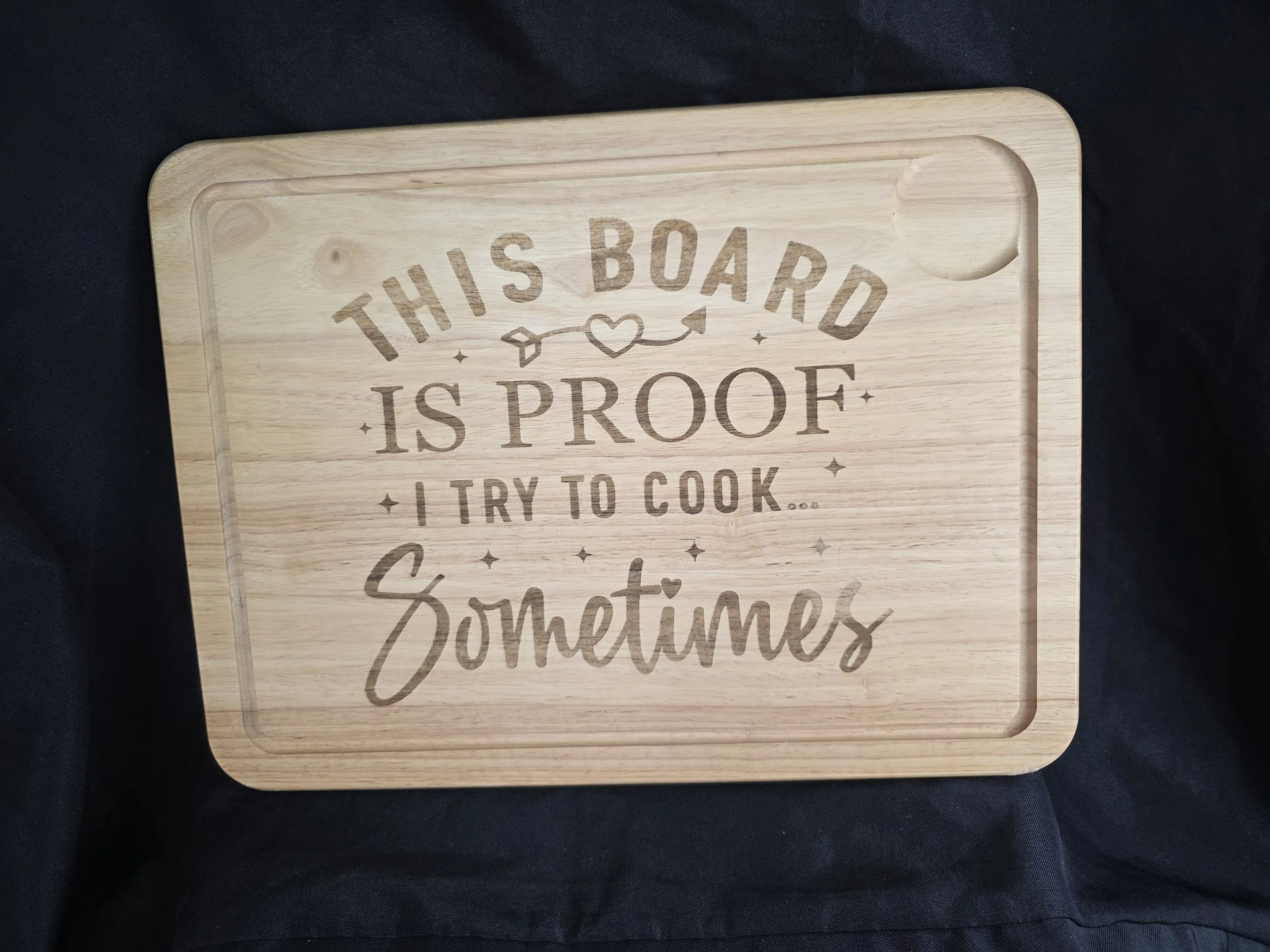 I Try to Cook Sometimes Wooden Chopping Board