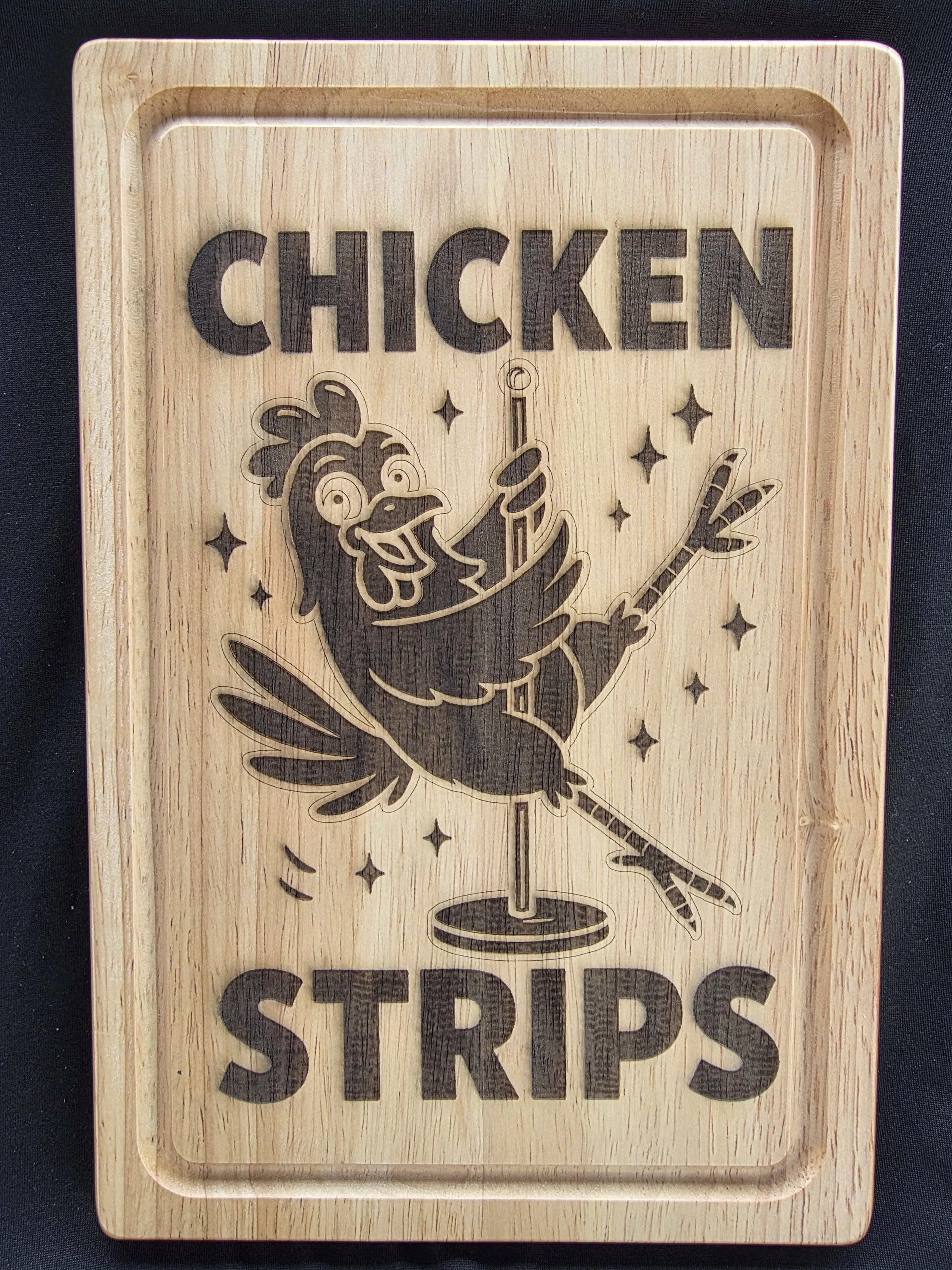 Chicken Strips Wooden Chopping Board