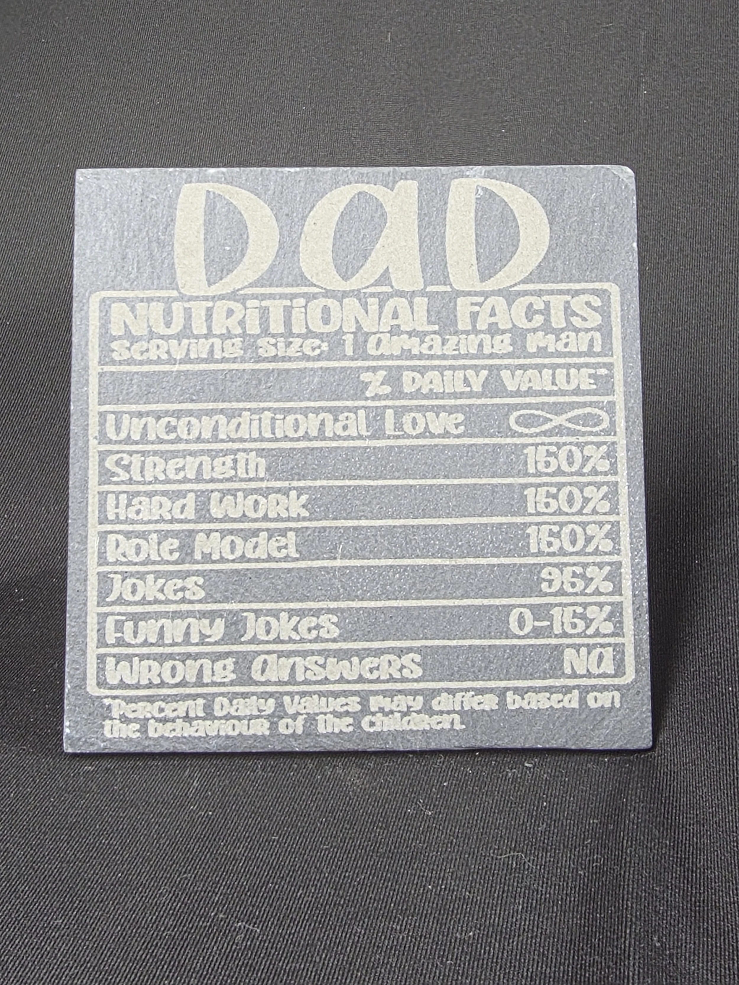 Dad Nutritional Facts Slate Coaster