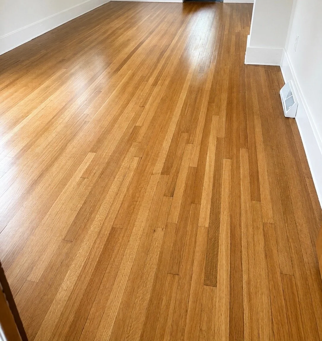 Beautiful new hardwood floors installed in Des Moines, IA home.