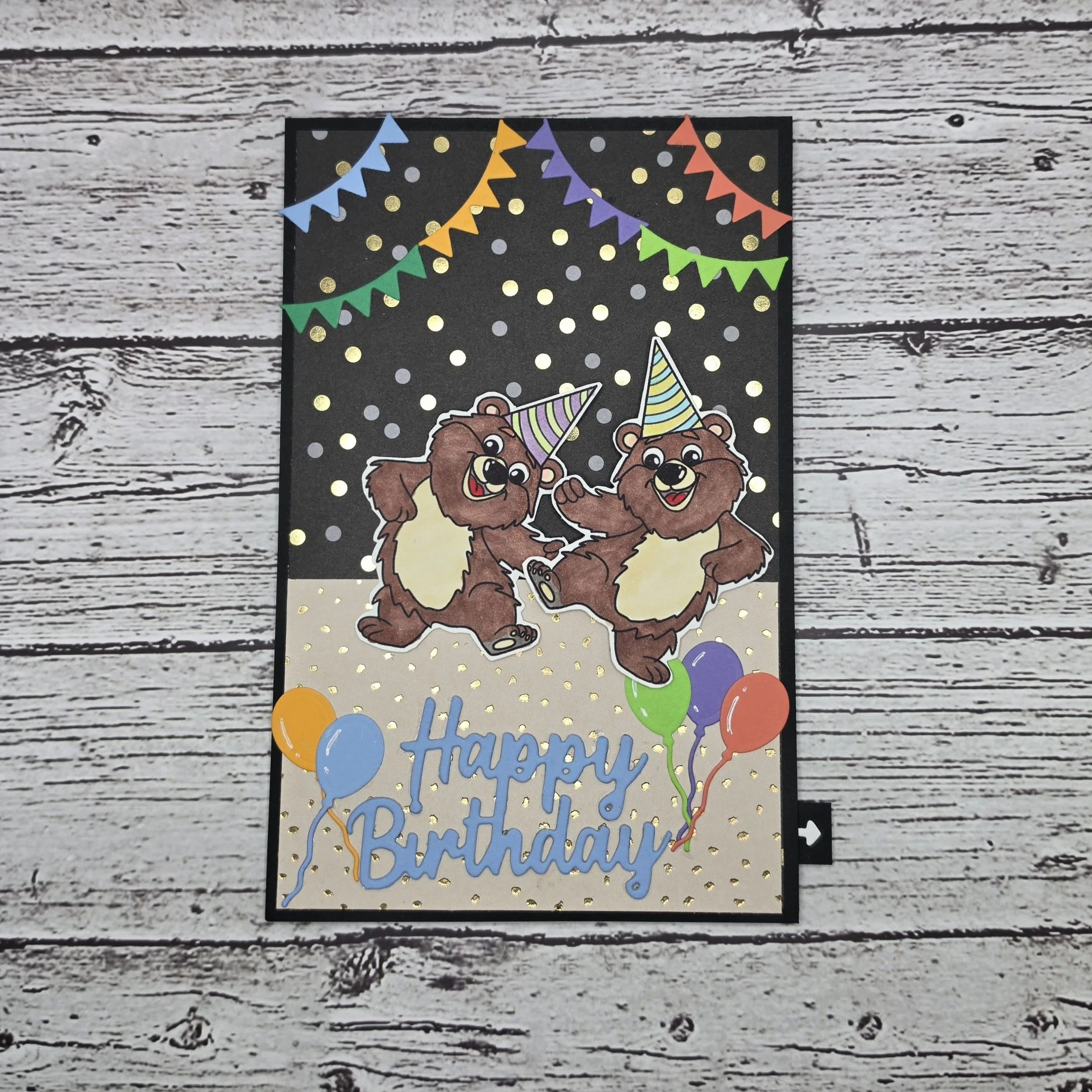 Birthday Dancing Bears Pull-Tab Card  