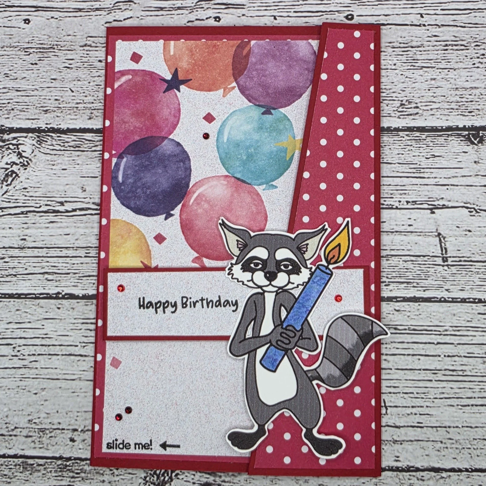 Angled Slider Birthday Card  