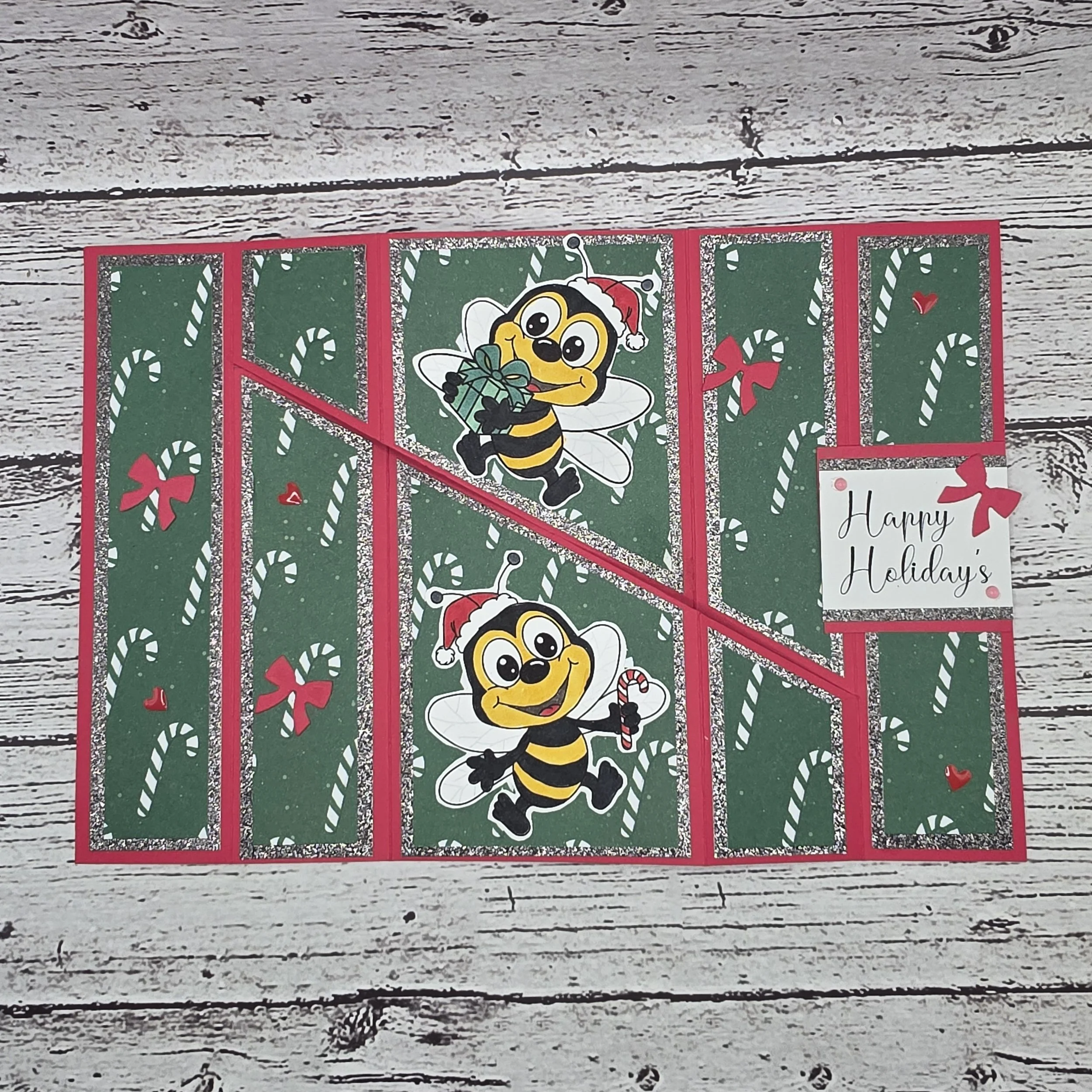 Buzzing Diagonal Step Card  