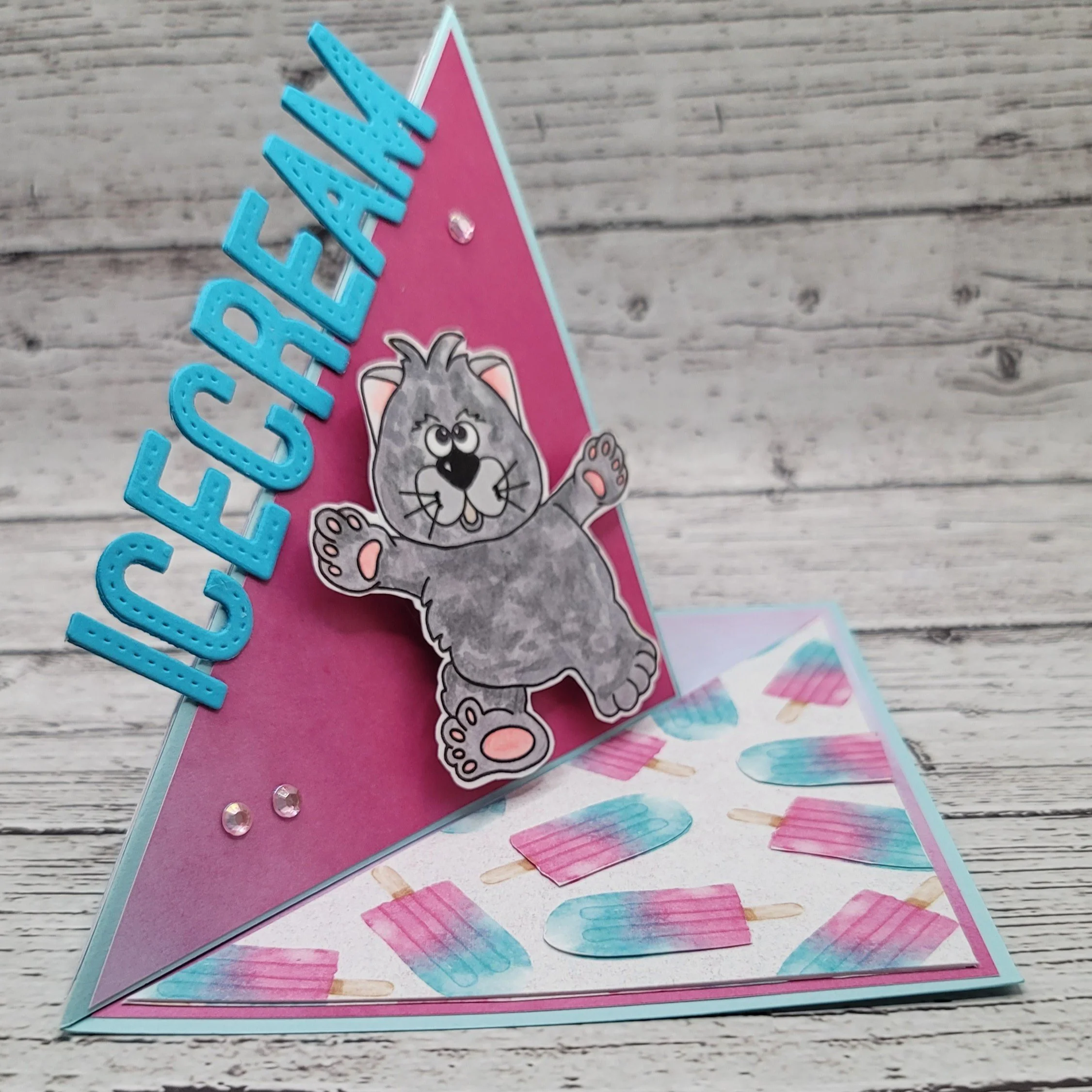 Diagonal Easel Card   (with Wobbler)