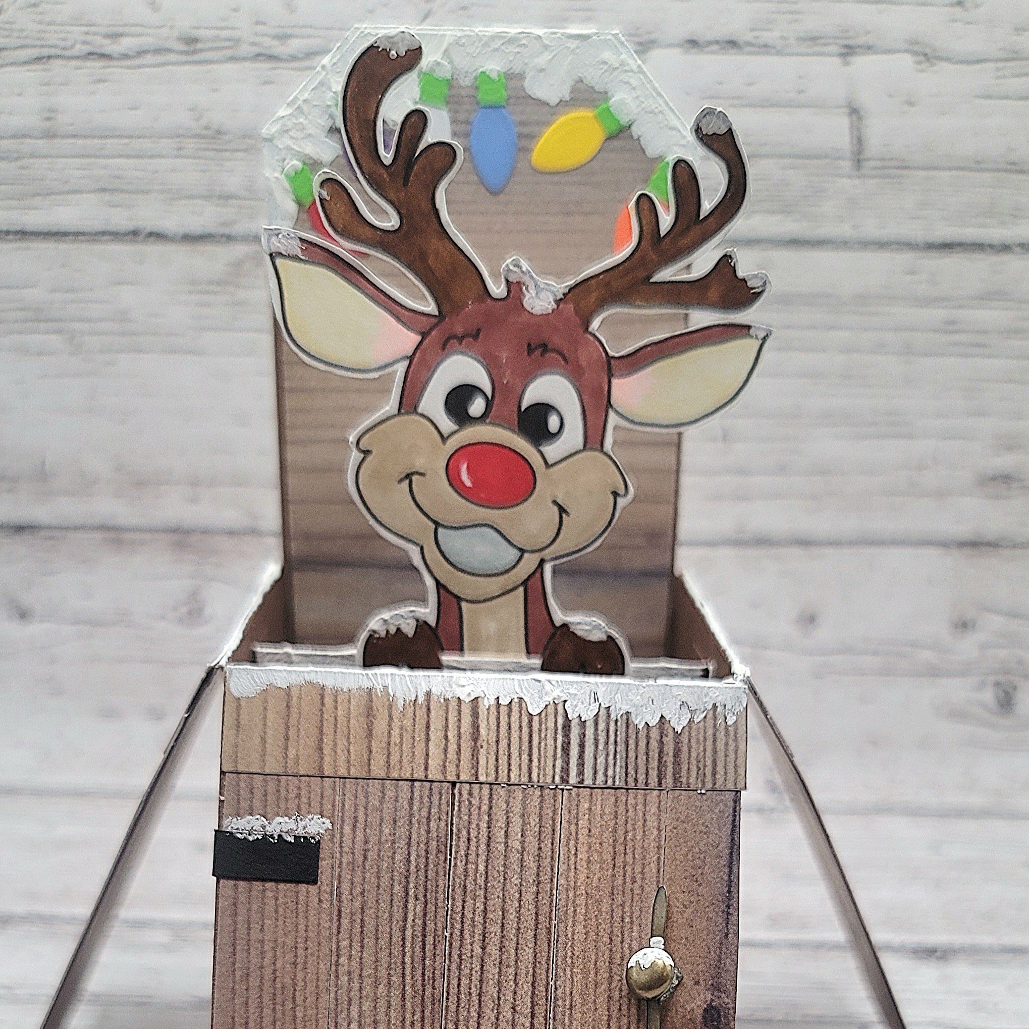 Adorable Rudolph Pop-up Card