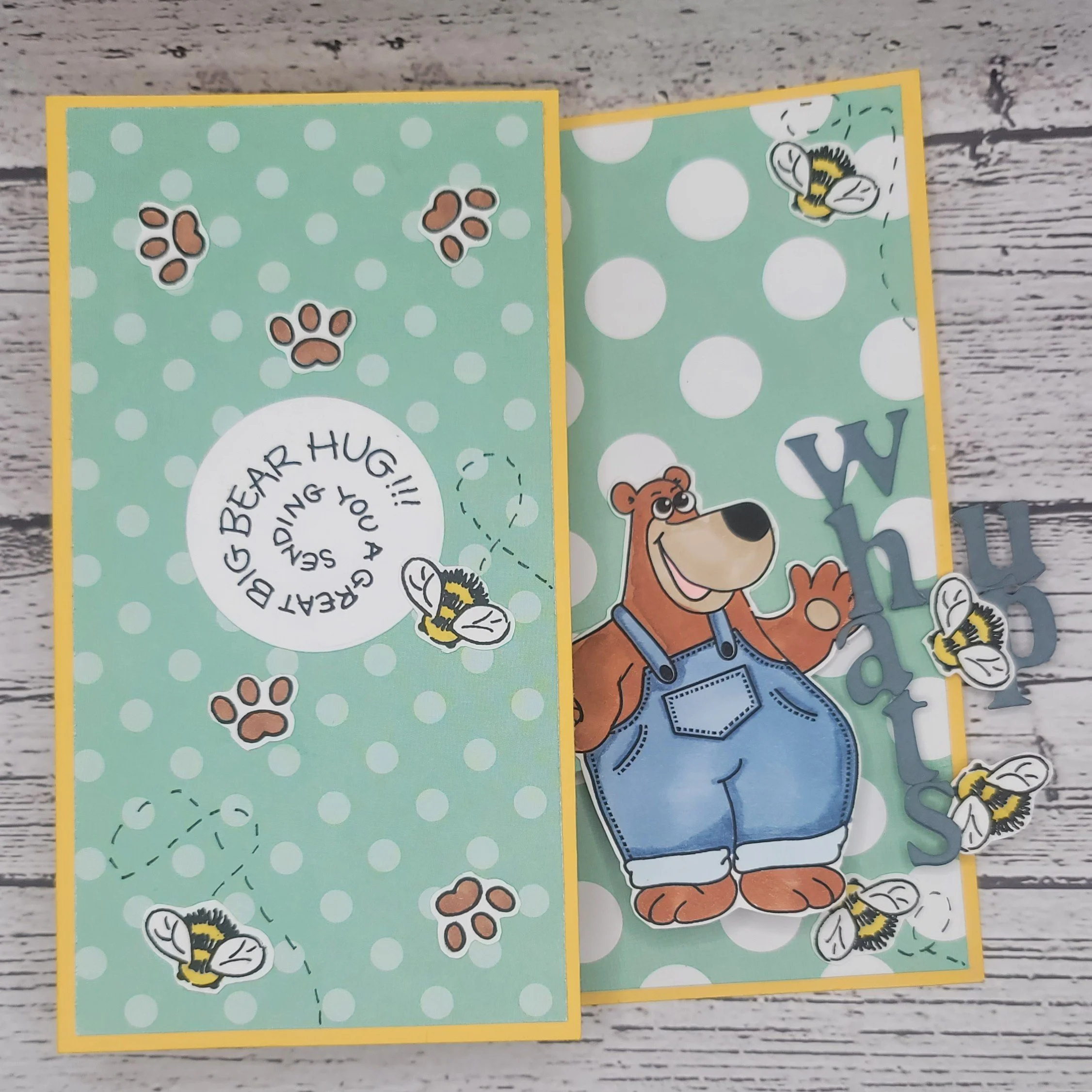 Bear Swing Arm Card  with Floating Letters
