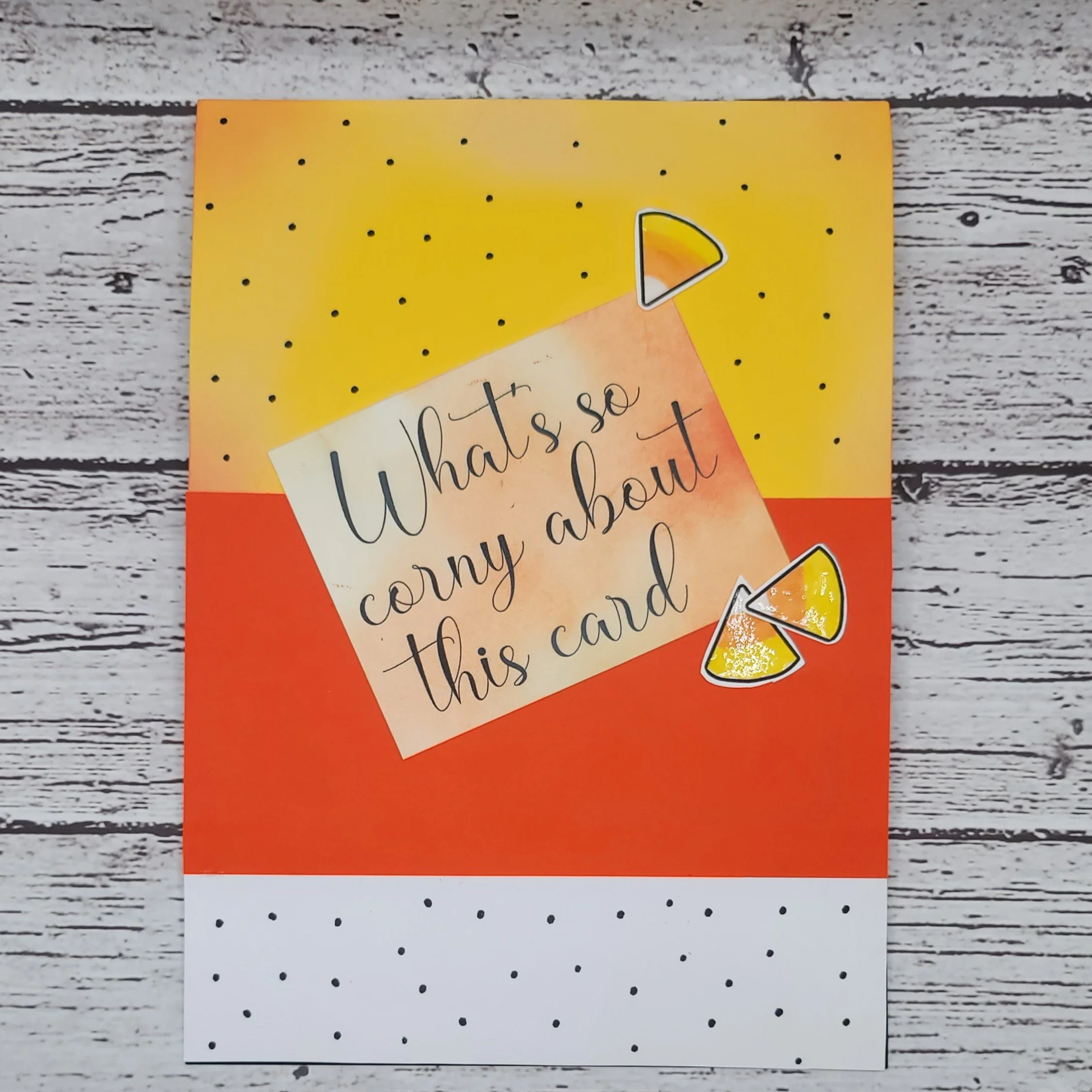 Halloweenie Candy Corn Card   with Surprise Twist