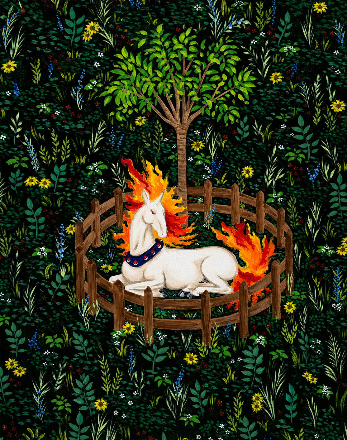 Fire Unicorn in Captivity Art Print