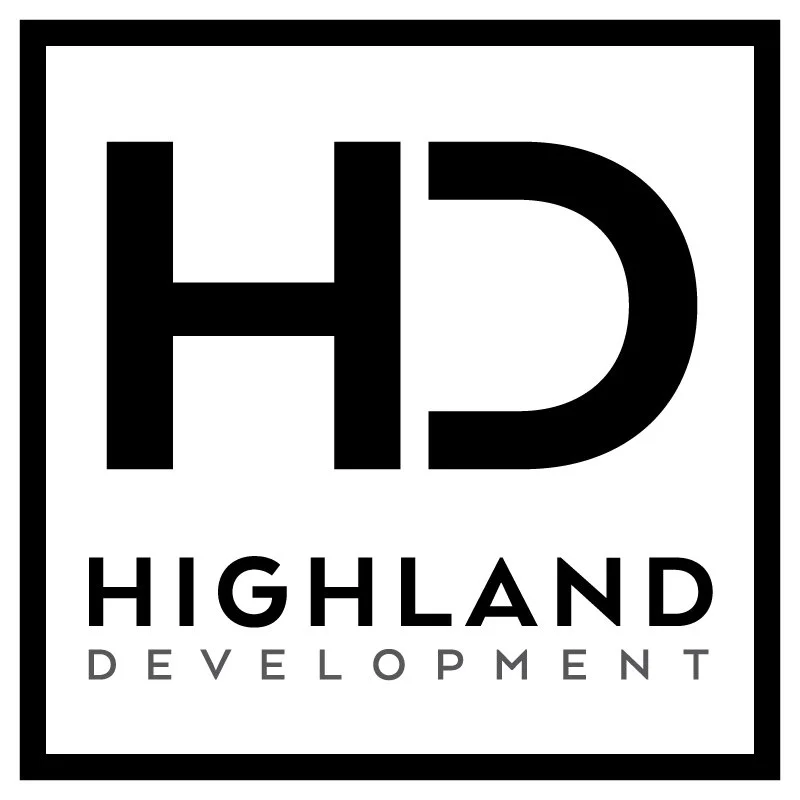 Highland Development logo with large 'HD' initials and the words 'Highland Development' below.