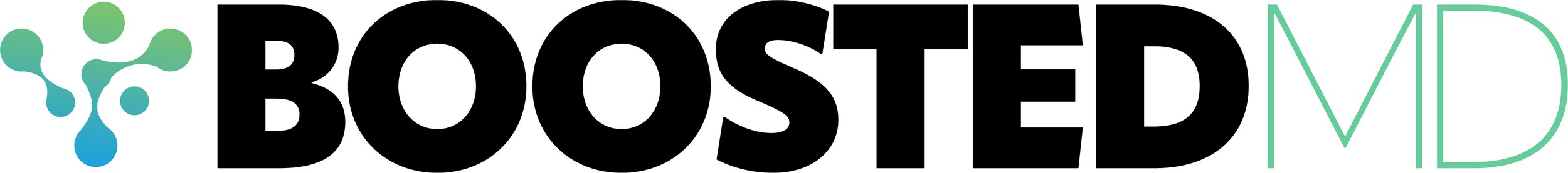 Logo with a stylized molecule and the text 'BOOSTEDMD'