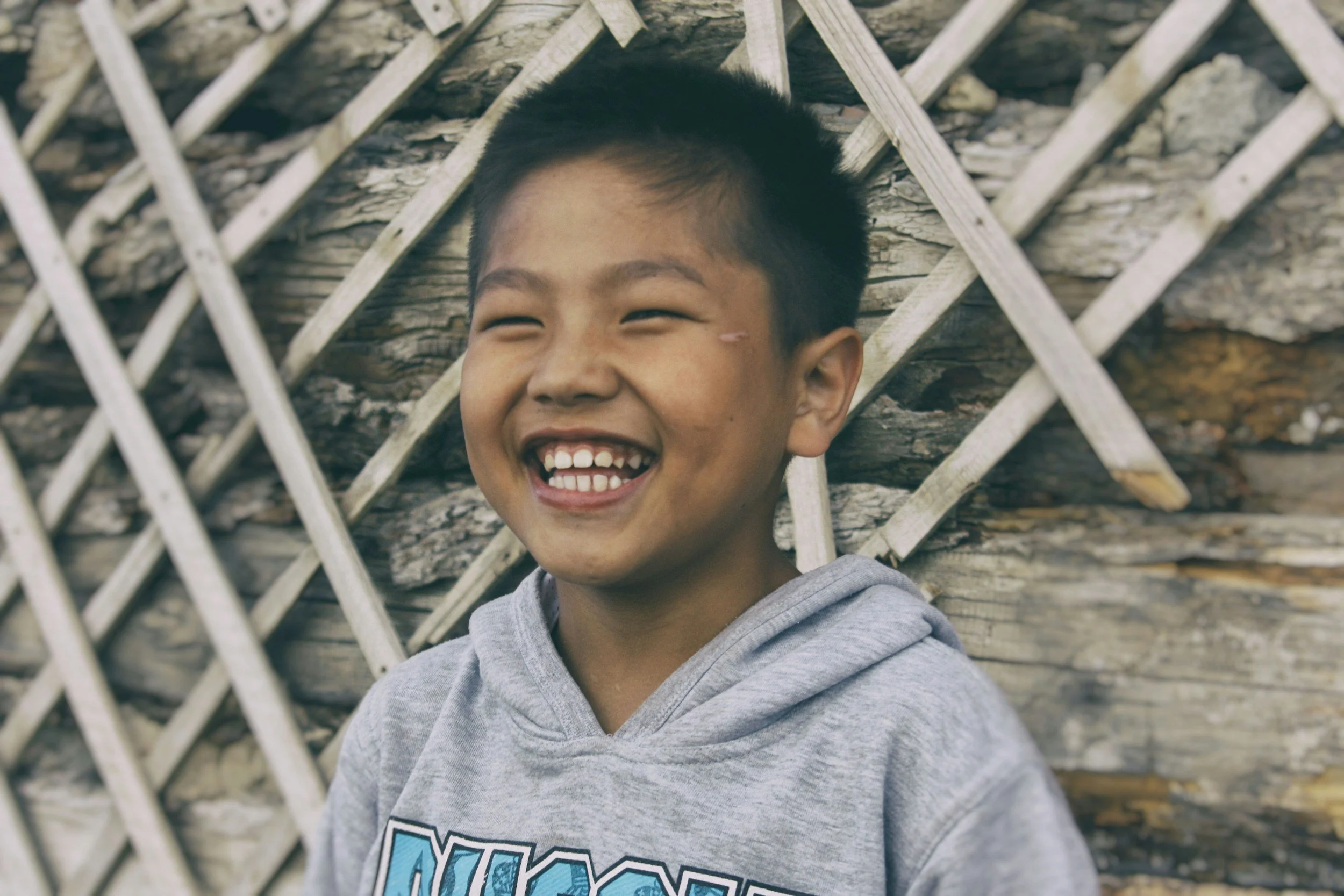 Young boy smiling