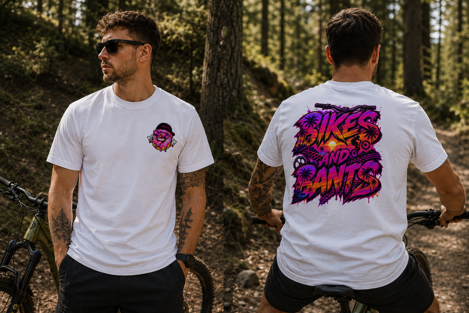 Bikes And Bants Official Mascot Tee- Reverse Print