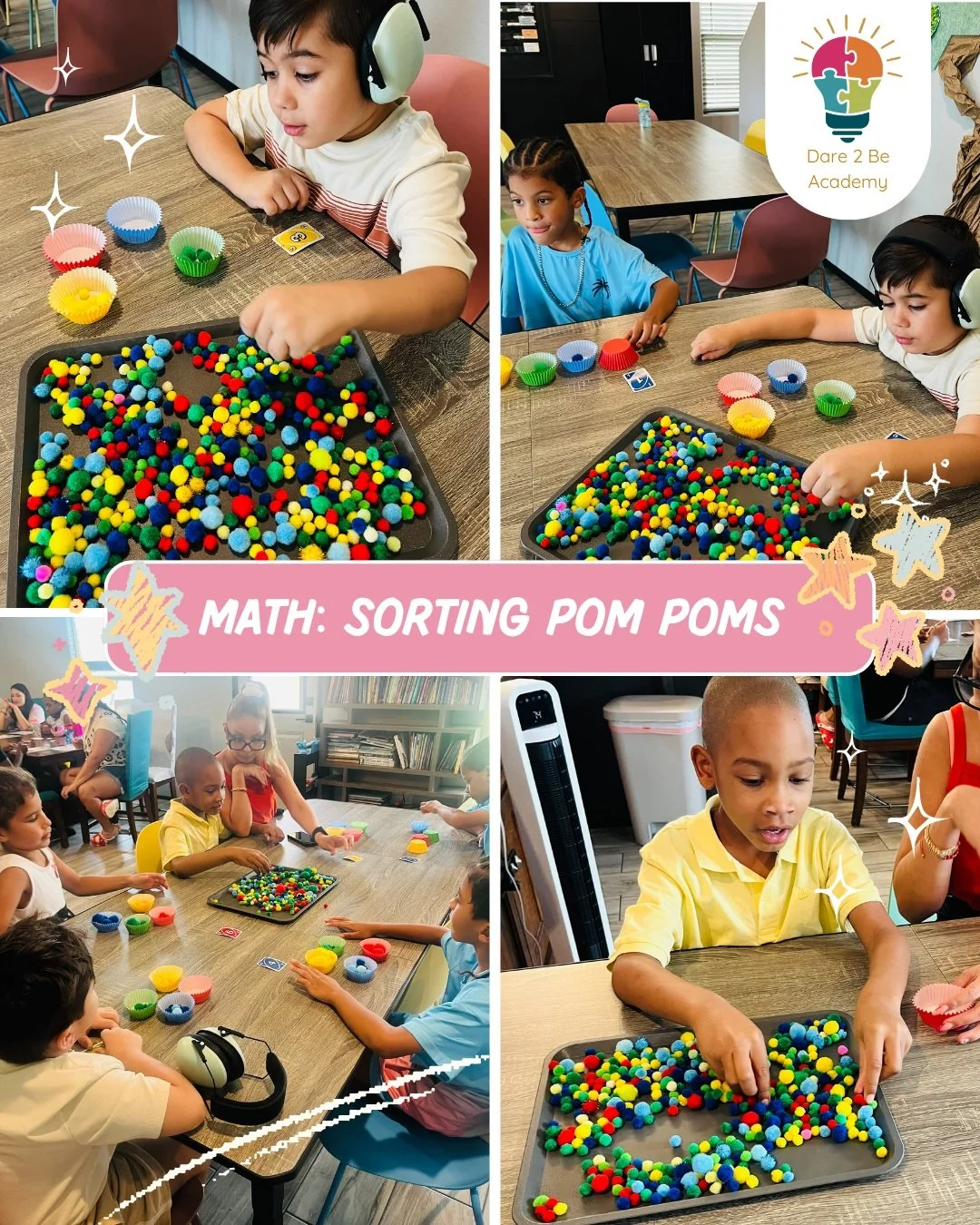 Every colorful pom pom became another opportunity to grow and learn math the fun way because math becomes more meaningful when children can see, touch, and explore. ✨

Our Pom Pom Sorting activity helped students strengthen early math skills by sorti