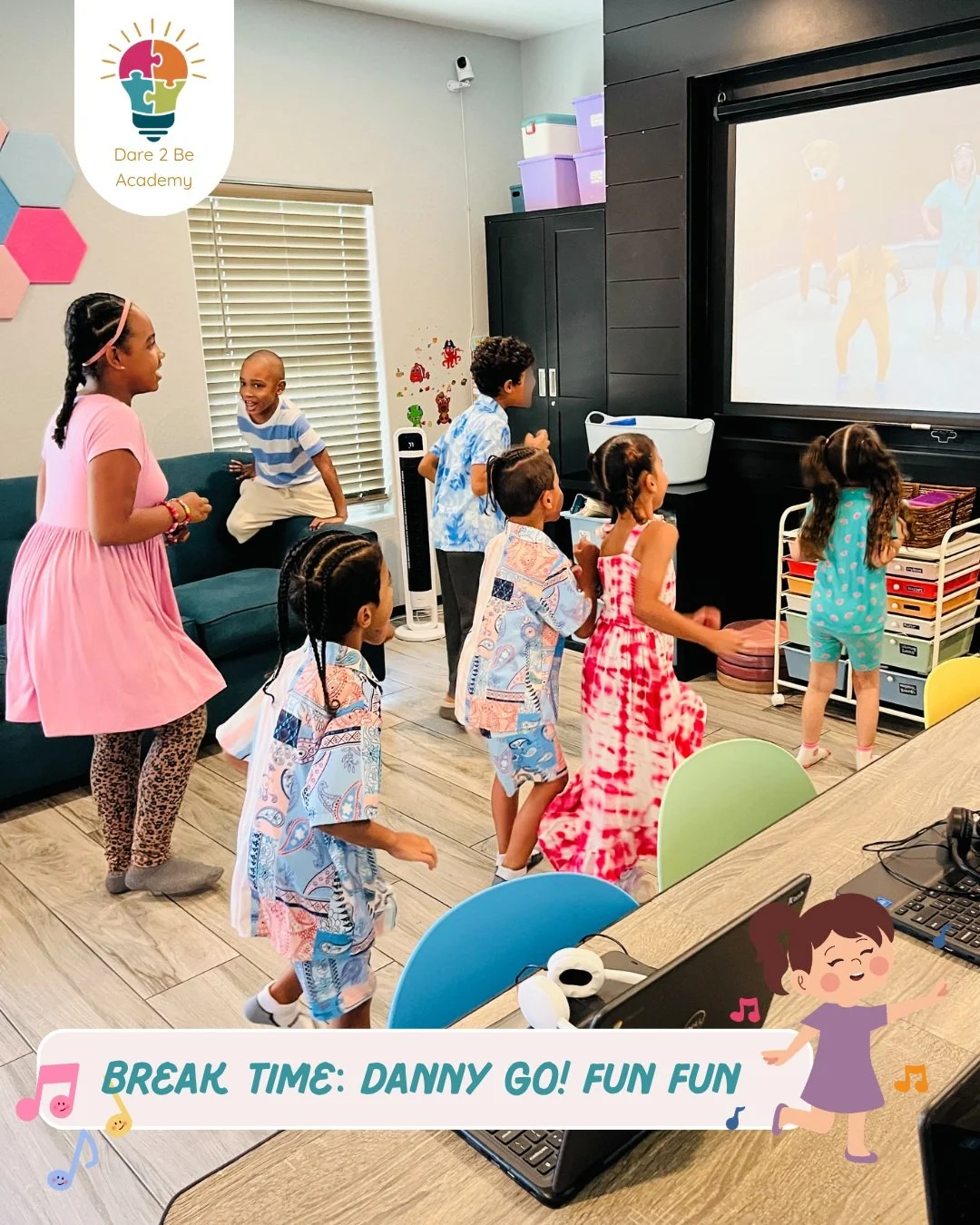 💃🕺 Dance Break: Danny Go! 🎶

Sometimes the best way to reset, recharge, and get ready to learn is to DANCE IT OUT! ✨

Our learners took a fun little dance break with Danny Go!&mdash;moving, laughing, and having FUN together! 💛 These moments give 