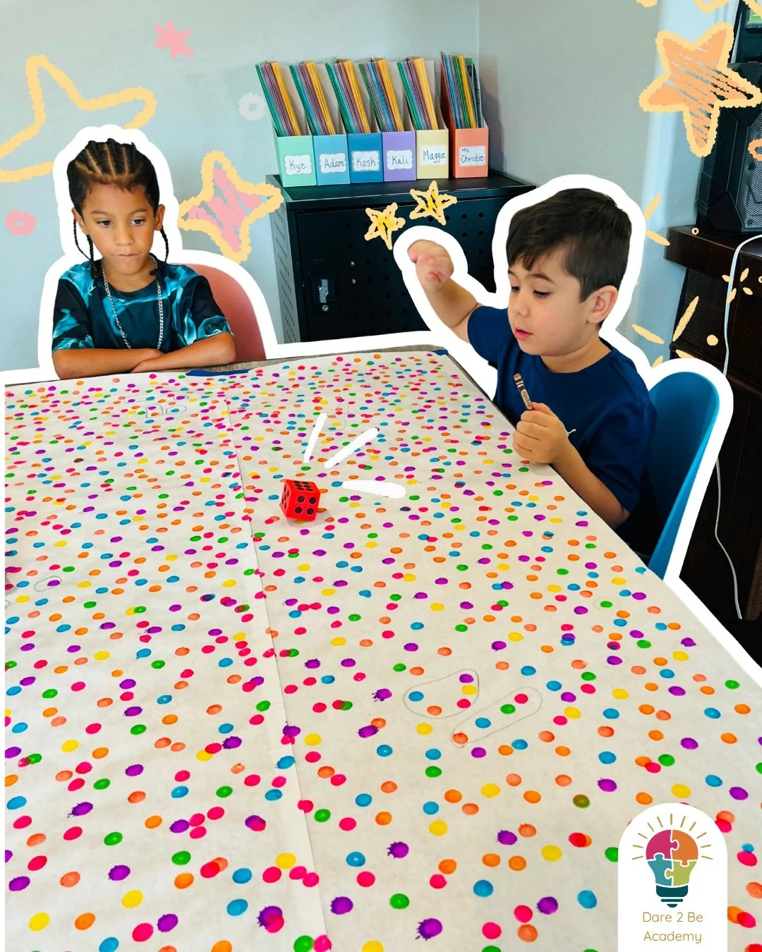 🎲 Roll It, Circle It! 🟡✨

Math doesn't have to mean sitting quietly at a desk! Our learners turned giant dot sheets into an interactive counting game. 🖍️

With every roll of the big die, everyone counted up their number, spotted matching groups of