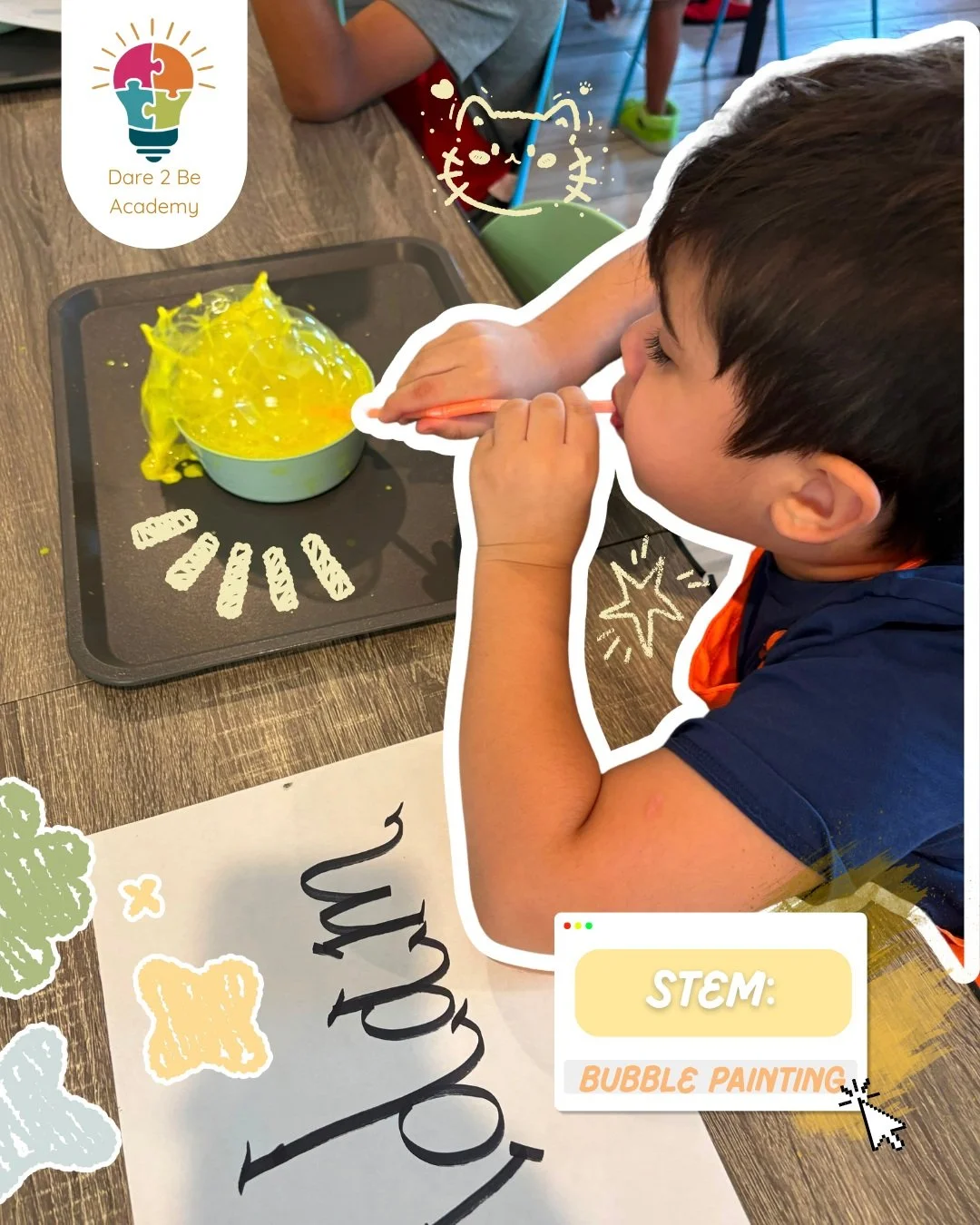Popping with color and creativity! 🫧🎨✨

Our Bubble Painting activity gave our little learners a fun, sensory-filled way to explore art! By using straws to blow colorful bubbles and pressing paper over the top, they watched vibrant patterns and prin