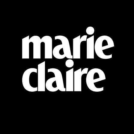 Marie Claire logo in white text on black background
