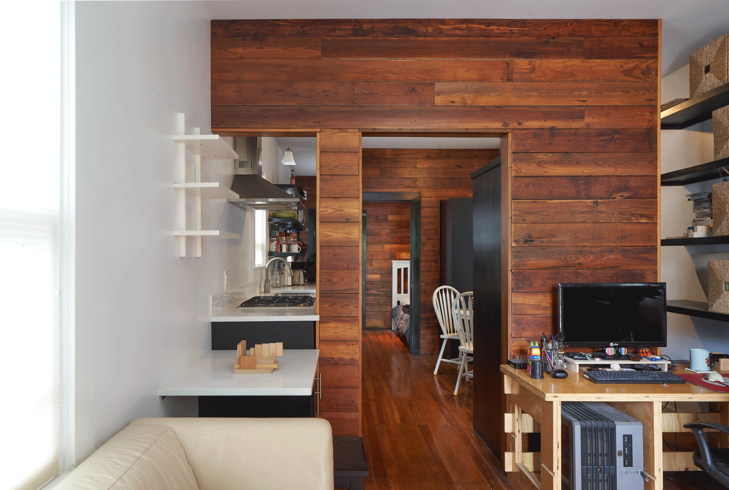 Interior View, Leigh Street Shotgun House, San Antonio, Texas, 2015. Photo by Dror Baldinger