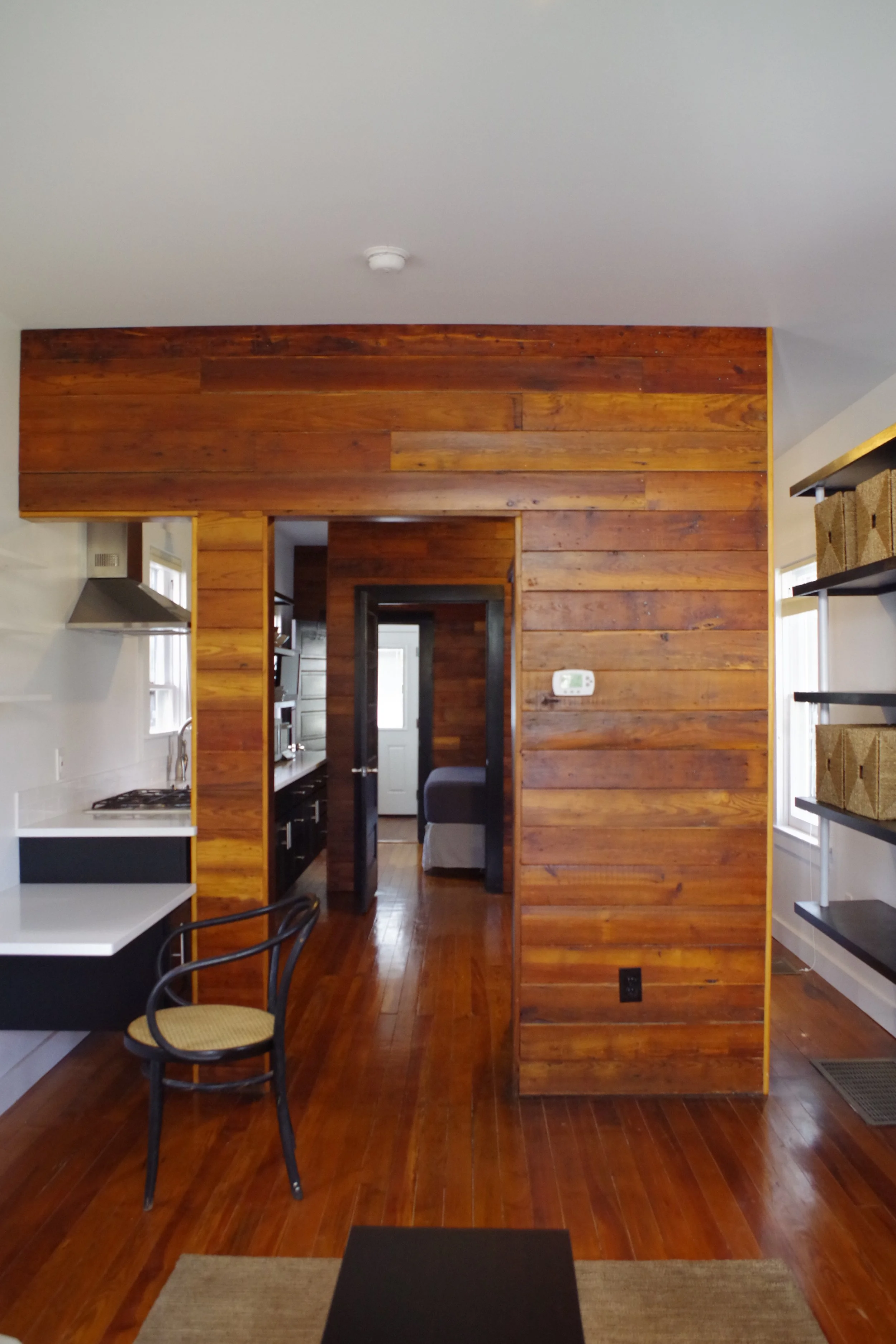 Interior View, Leigh Street Shotgun House, San Antonio, Texas, 2015. Photo by Dror Baldinger
