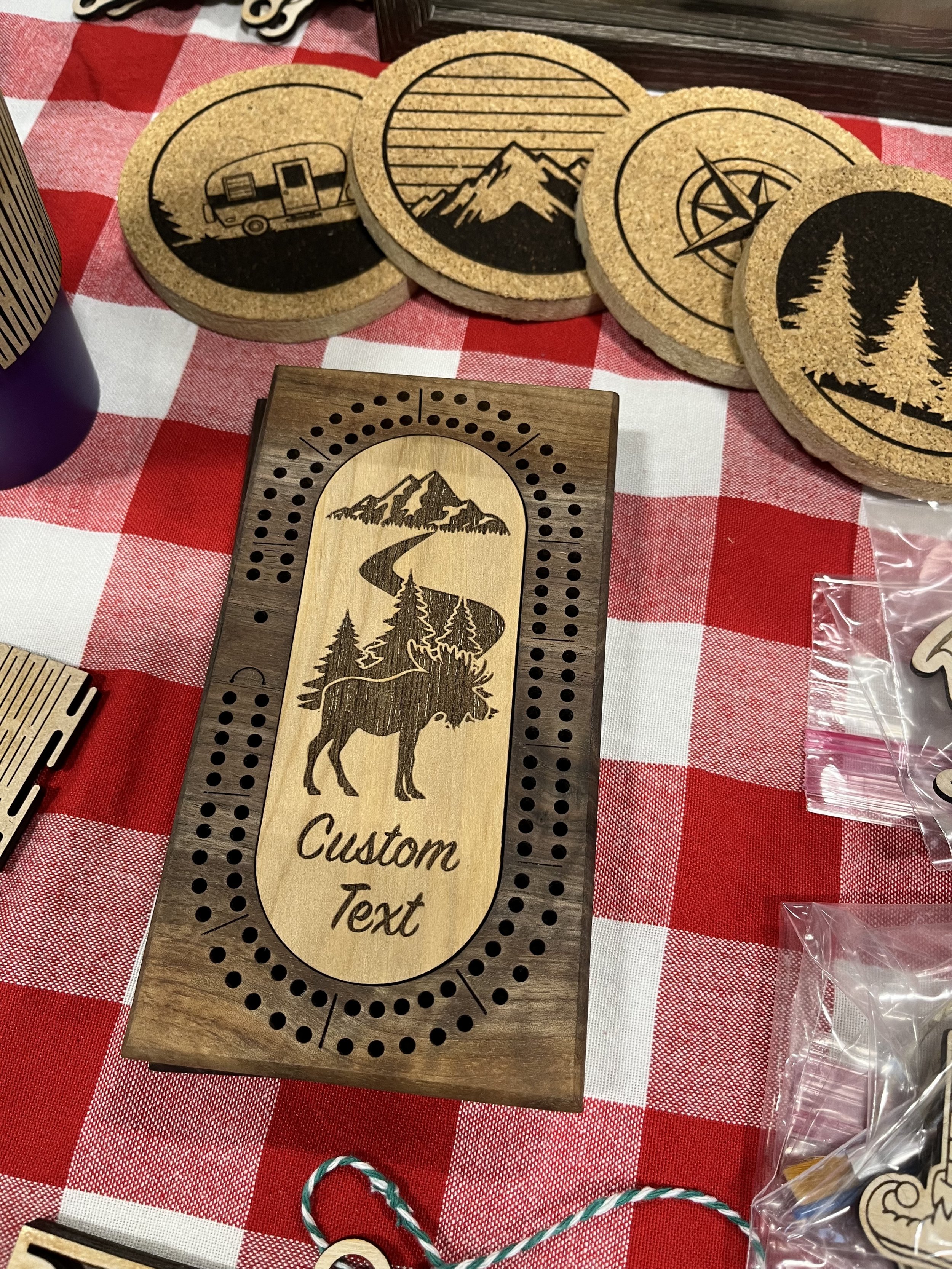 Custom cribbage board (and coasters)