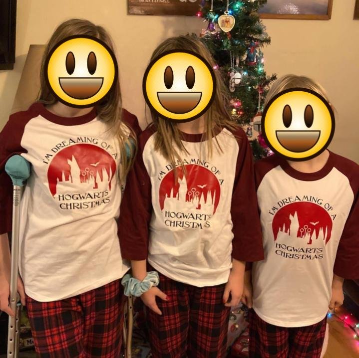 Matching Christmas jammies shirts