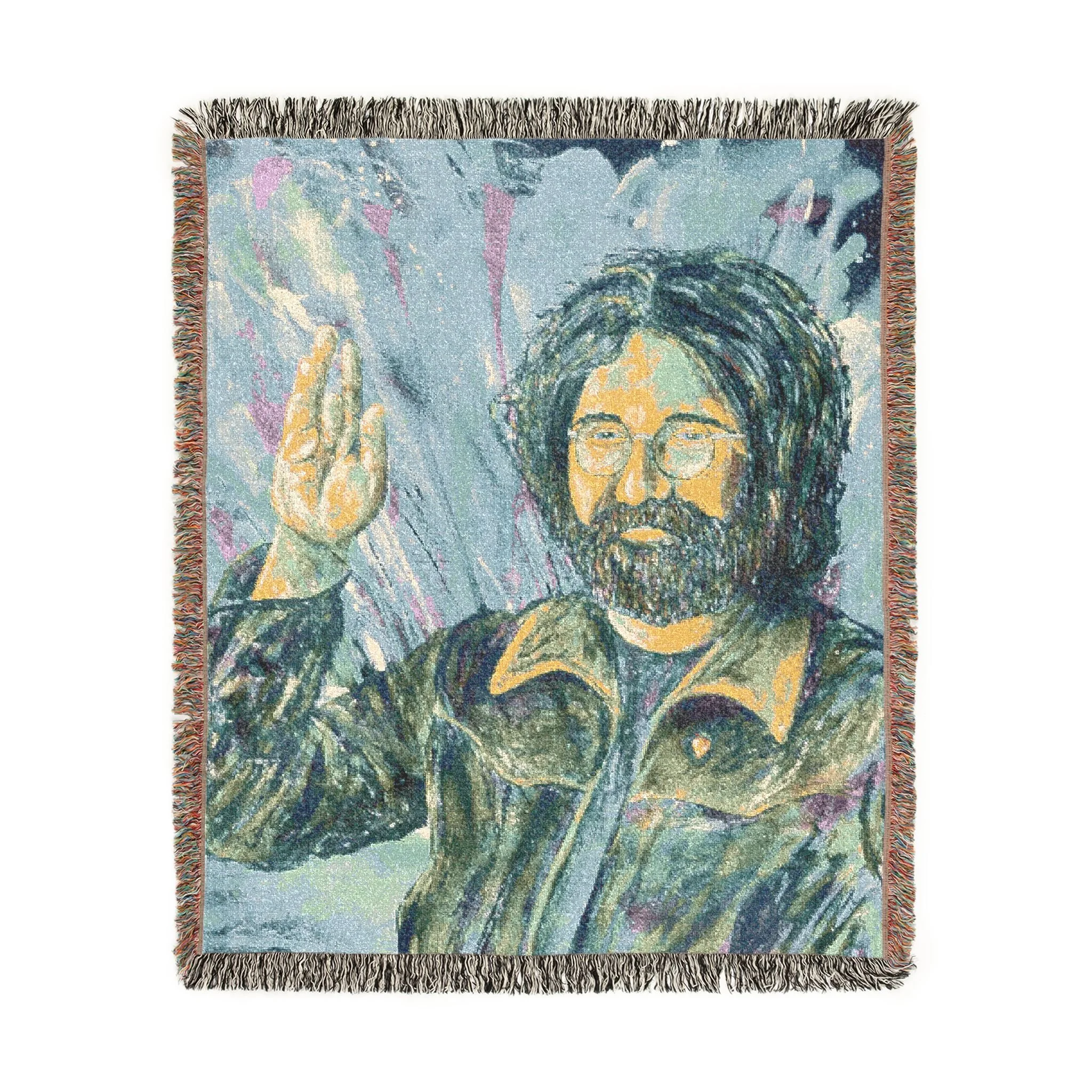 Jerry Garcia Waving Portrait - Woven Blanket