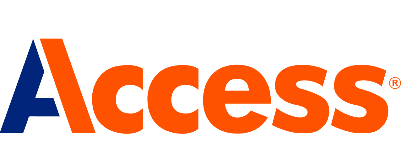 The word 'Access' in large, bold letters with the 'A' stylized in blue with an orange slash.