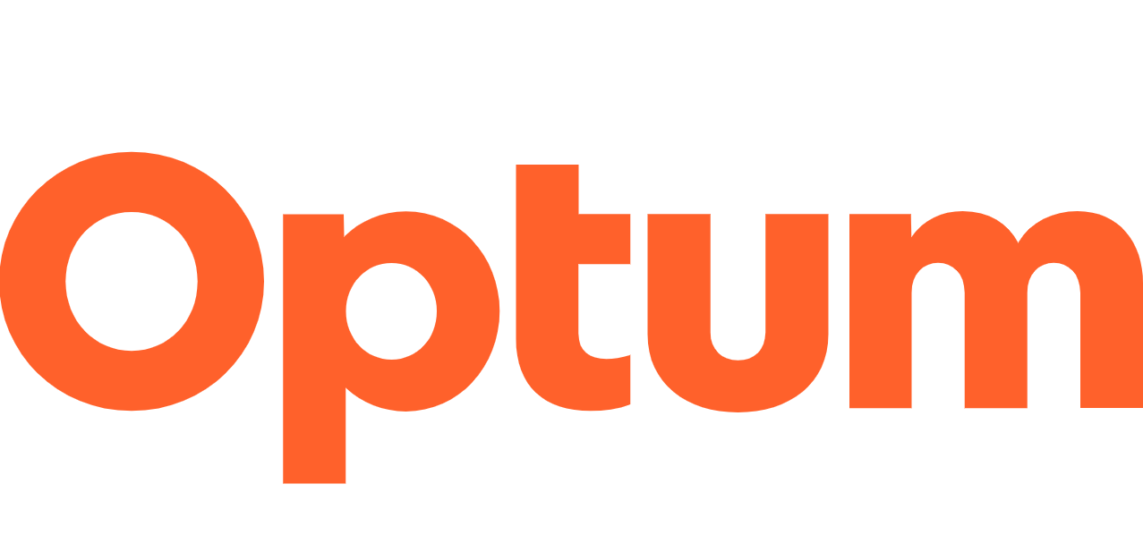 The word 'Optum' written in large orange letters on a white background.