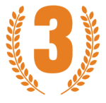 Number three with a laurel wreath design